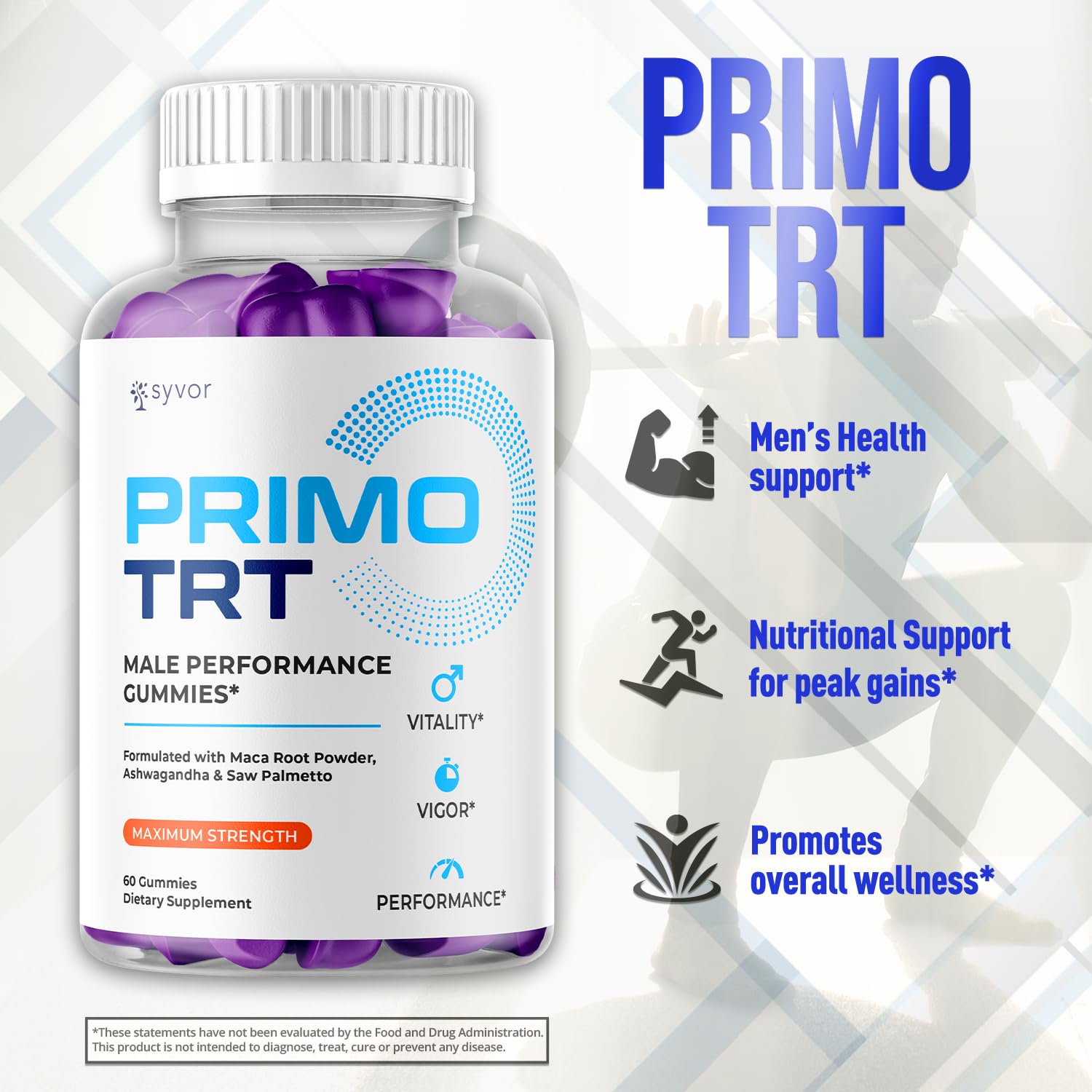 (2 Pack) Primo TRT Gummies for Men, Official Primo TRT Male Performance Gummys with Maximum Strength Ingredients, Advanced PrimoTRT Male Health Support Supplement with Premium Vitamins (120 Gummies) S.O Labs uk supplements