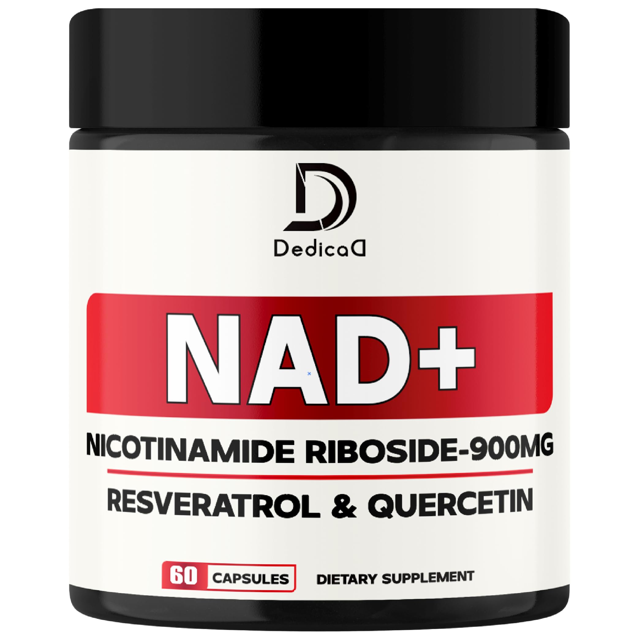 DEDICAD NAD Supplement with Nicotinamide Riboside, Trans-Resveratrol, Quercetin - Cellular Energy & Repair, Vitality, Healthy Aging - 60 Count DEDICAD uk supplements