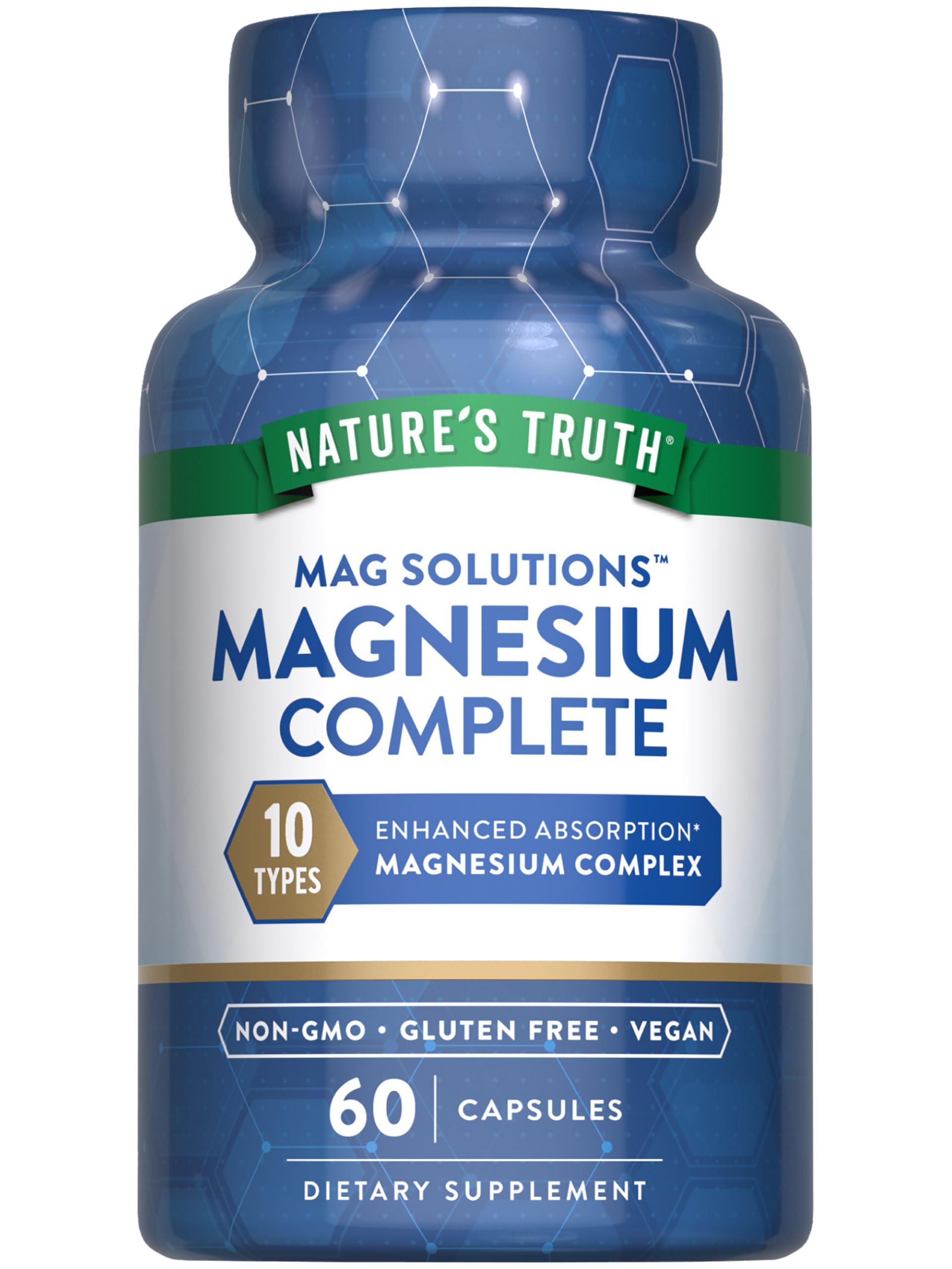 Nature's Truth Magnesium Complex Supplement 10 Forms | 300mg | 60 Capsules | Glycinate, Citrate, Plus More | Vegan, Non-GMO & Gluten Free Nature's Truth uk supplements