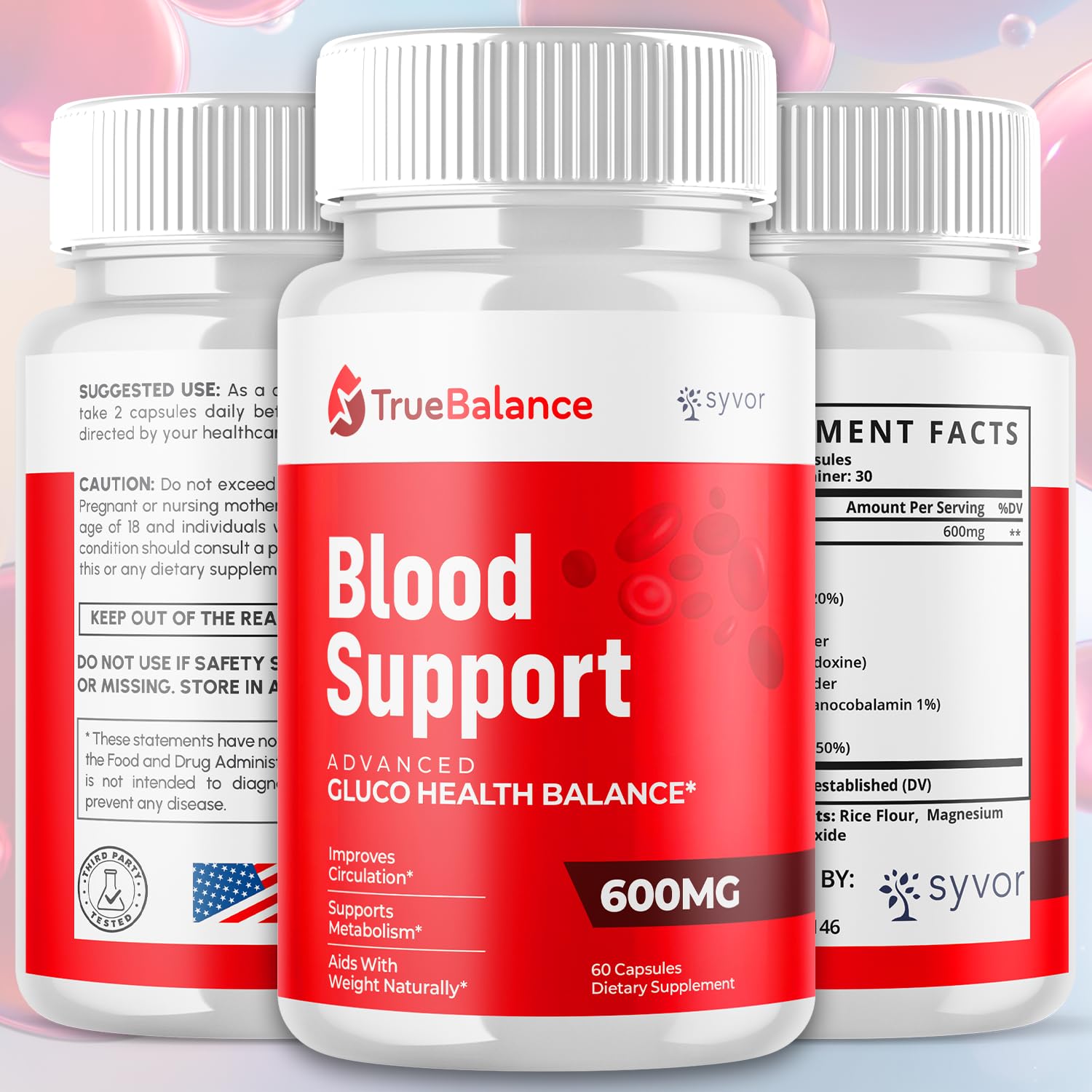 (2 Pack) True Balance Capsules, Official TrueBalance Glycogen Support Pills with All Natural Ingredients, Advanced Formula Support Supplement with Max Strength Vitamins for Women & Men (120 Capsules) Syvor uk supplements