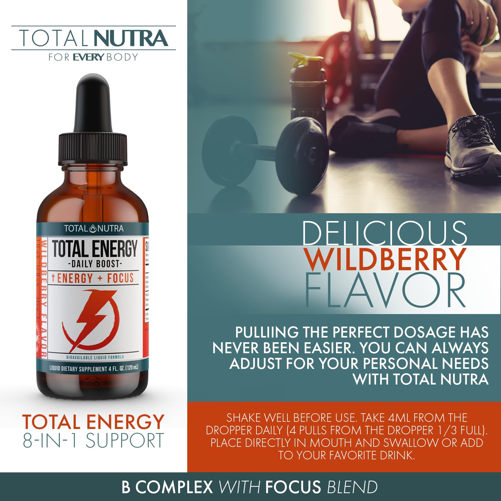 Extra Strength Vitamin B Complex Drops- B Vitamins B12, B6, B3- Vegan and Non GMO Total Nutra uk supplements