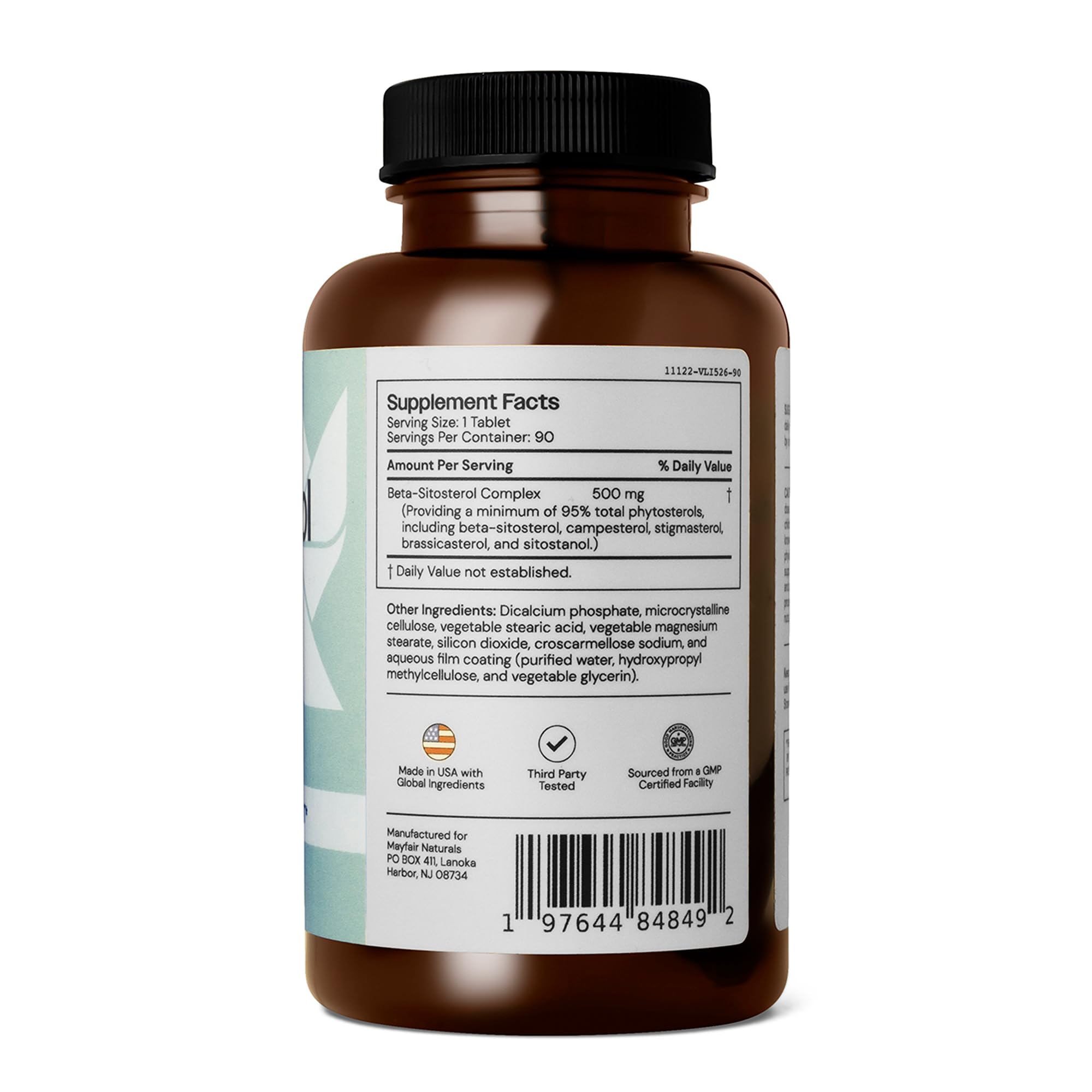 Mayfair Naturals Beta Sitosterol Complex (2 Pack), 500mg, Plant Sourced, 90 Tablets Each (180 Total), Comprehensive Support Supplement Mayfair Naturals uk supplements