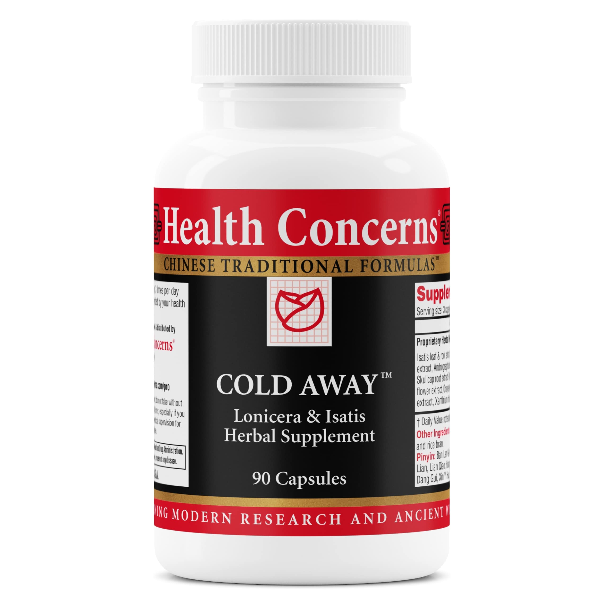 Health Concerns Cold Away - Immune Support & Defense - Vitamin Supplement for Flu Relief & Colds - Immunity System Booster - Licorice Root, Dong Quai, Chinese Skullcap & Andrographis - 90 Capsules Health Concerns uk supplements