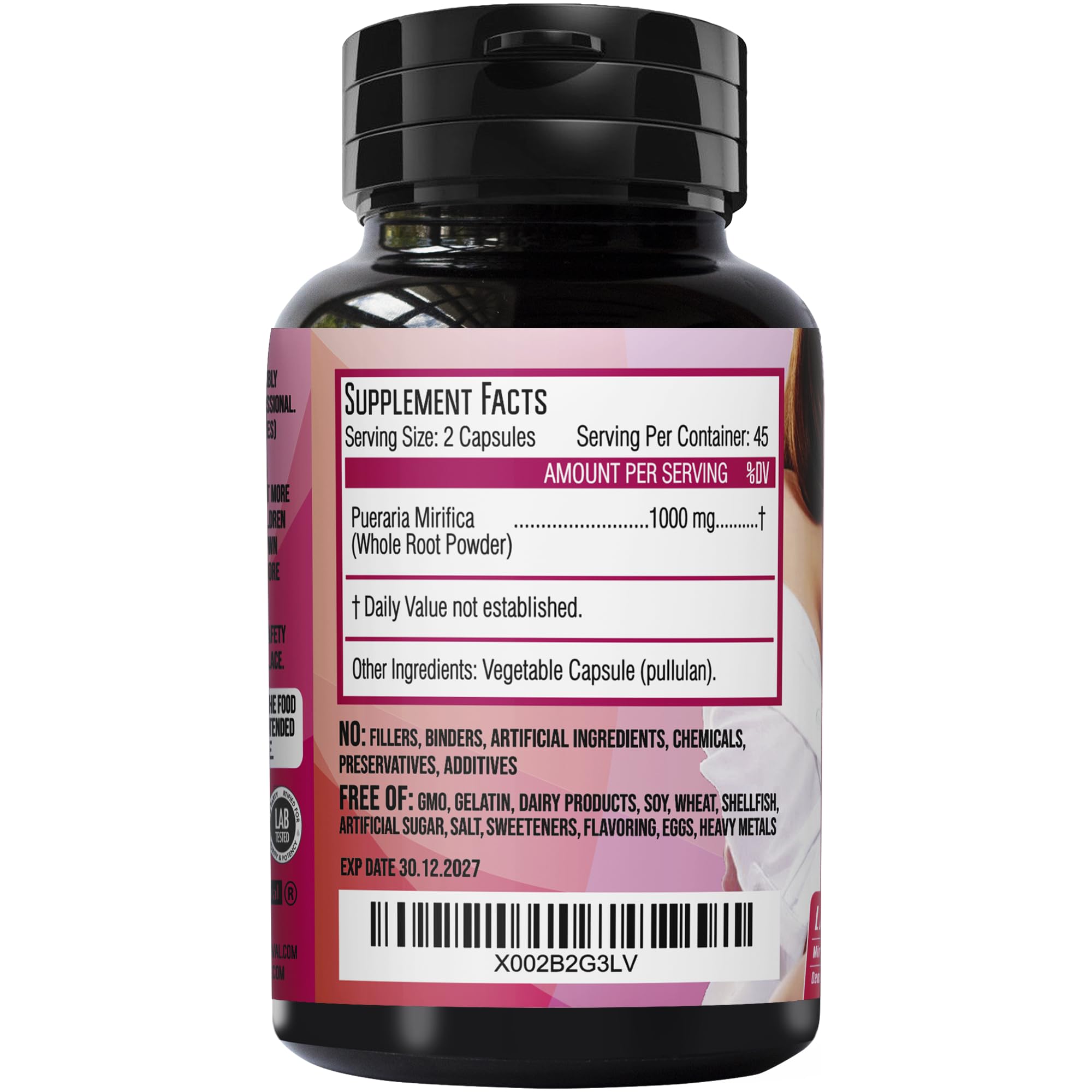 Pueraria Mirifica Capsules 2000mg Daily - Breast Enhancement Pills and Estrogen Supplement for Women and Men, Breast Enlargement Pills for Women and Transgender - Breast Growth Breast Enhancer Sapir's Nutrition uk supplements