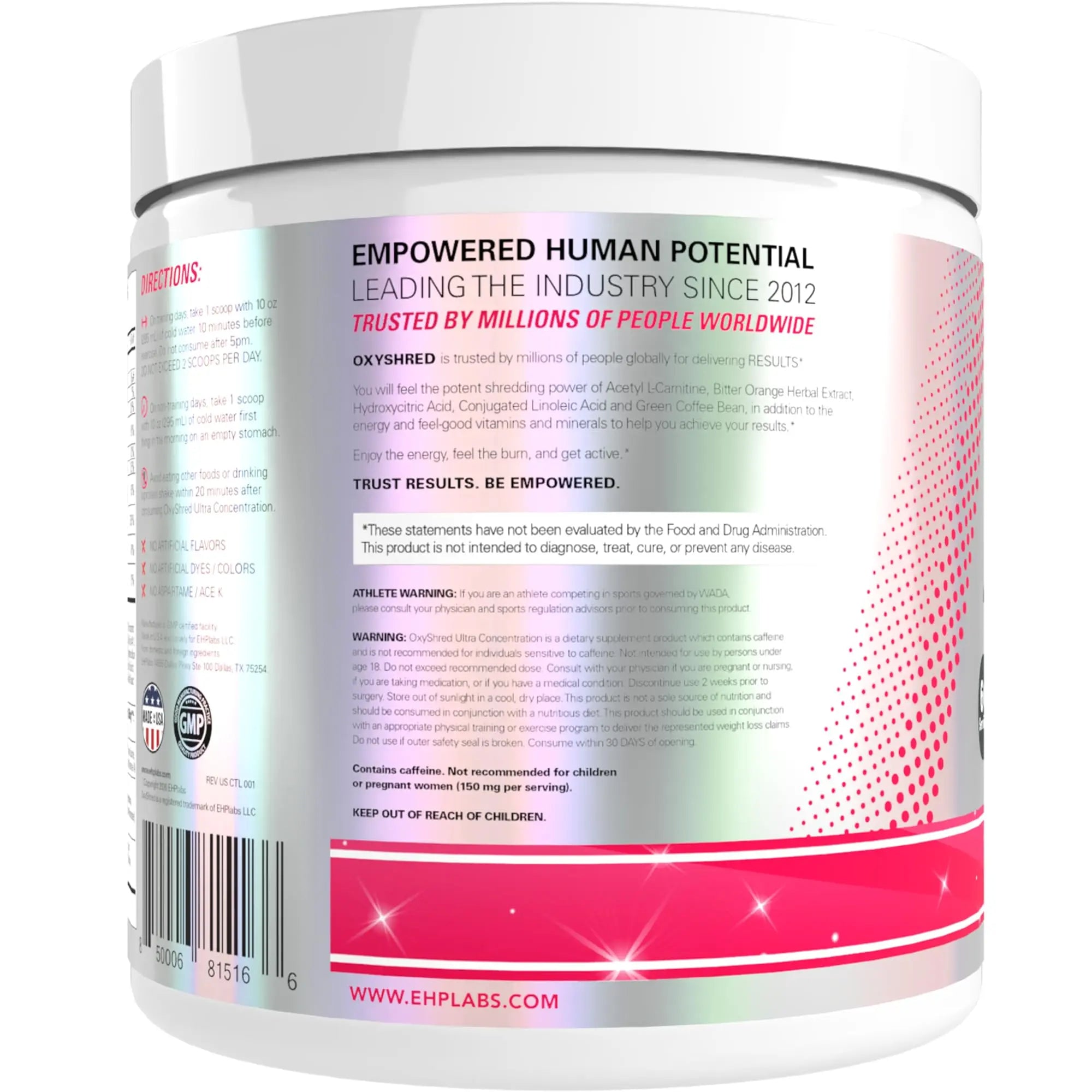 EHP Labs OxyShred Pre Workout Powder - Preworkout Powder with L Glutamine & Acetyl L Carnitine, Energy Boost Drink - Cosmic Blast, 60 Servings EHP Labs uk supplements