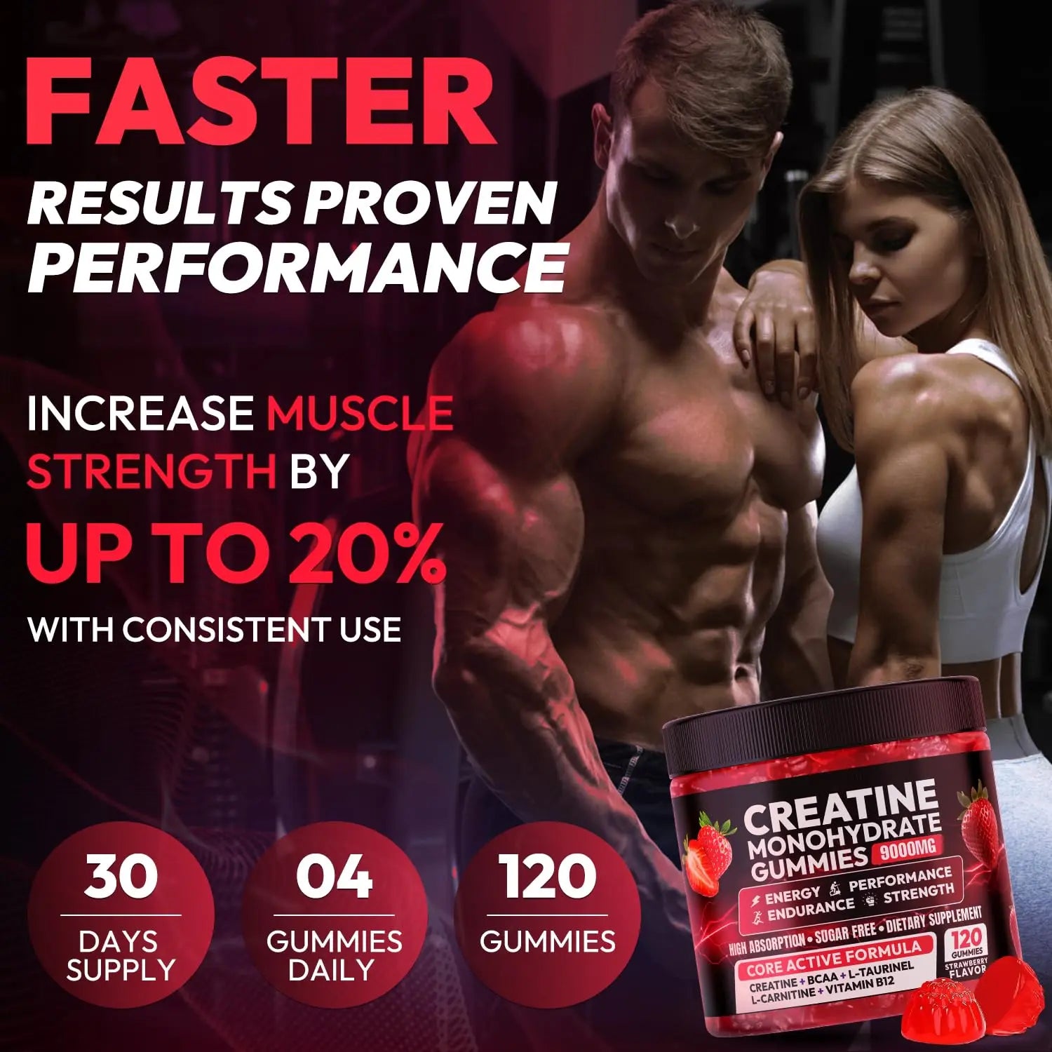 Creatine Gummies Monohydrate Complex 9000MG, Chewable Creatine Monohydrate Gummies for Men & Women with L-Taurine, BCAA 2:1, B12/6, Building Muscle Cytona uk supplements