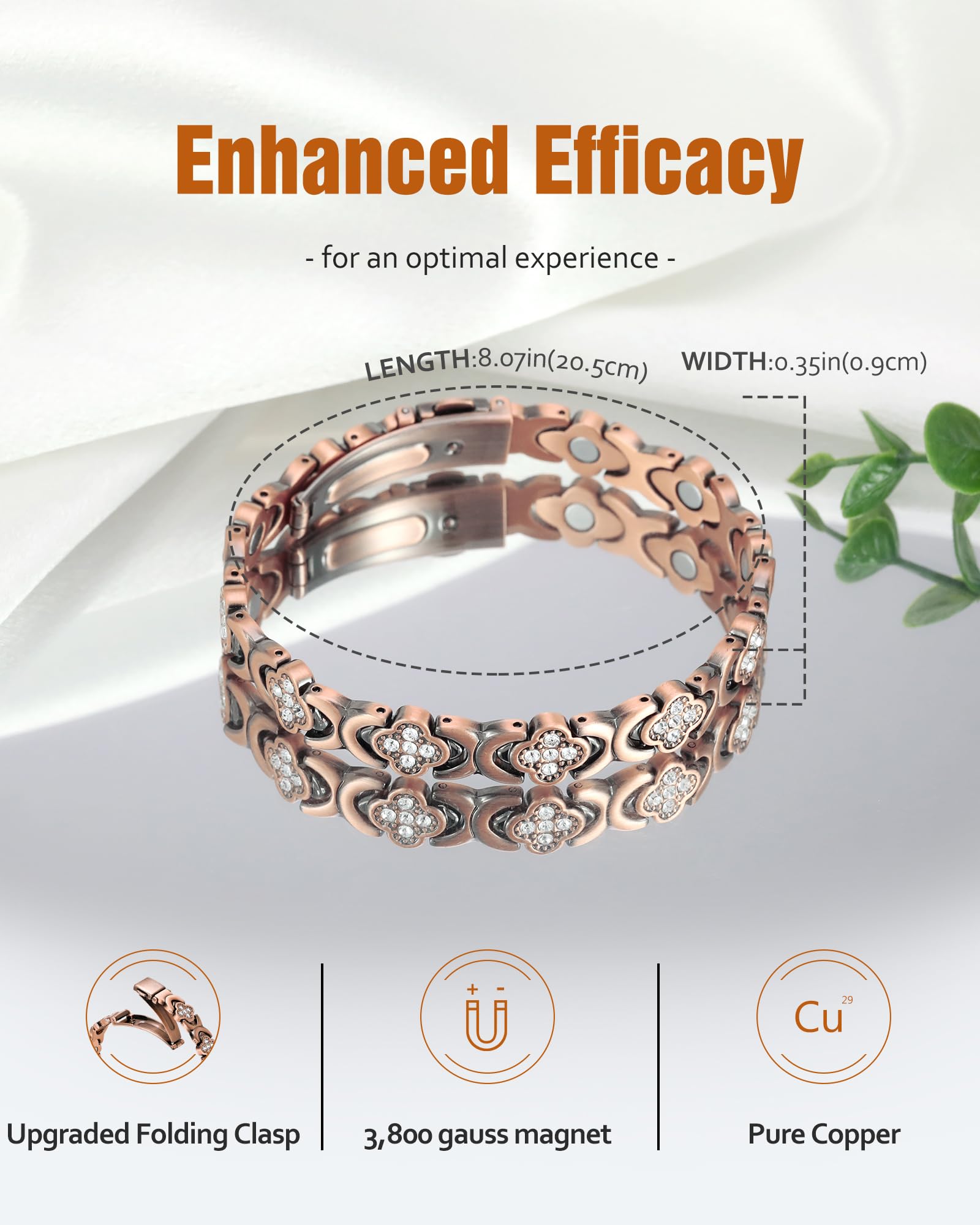 Jecanori Women's Pure Copper Bracelet, Ultra Strength Magnetic Copper Bracelets for Women Jecanori uk supplements