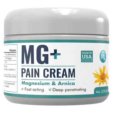Mars Wellness MG+ Magnesium Cream Pain Relief - Extra Strength Magnesium and Arnica Cream - 4 OZ Tub - Neuropathy, Muscle Pain, and Leg Cramps Relief - 1 Pack MARS WELLNESS uk supplements