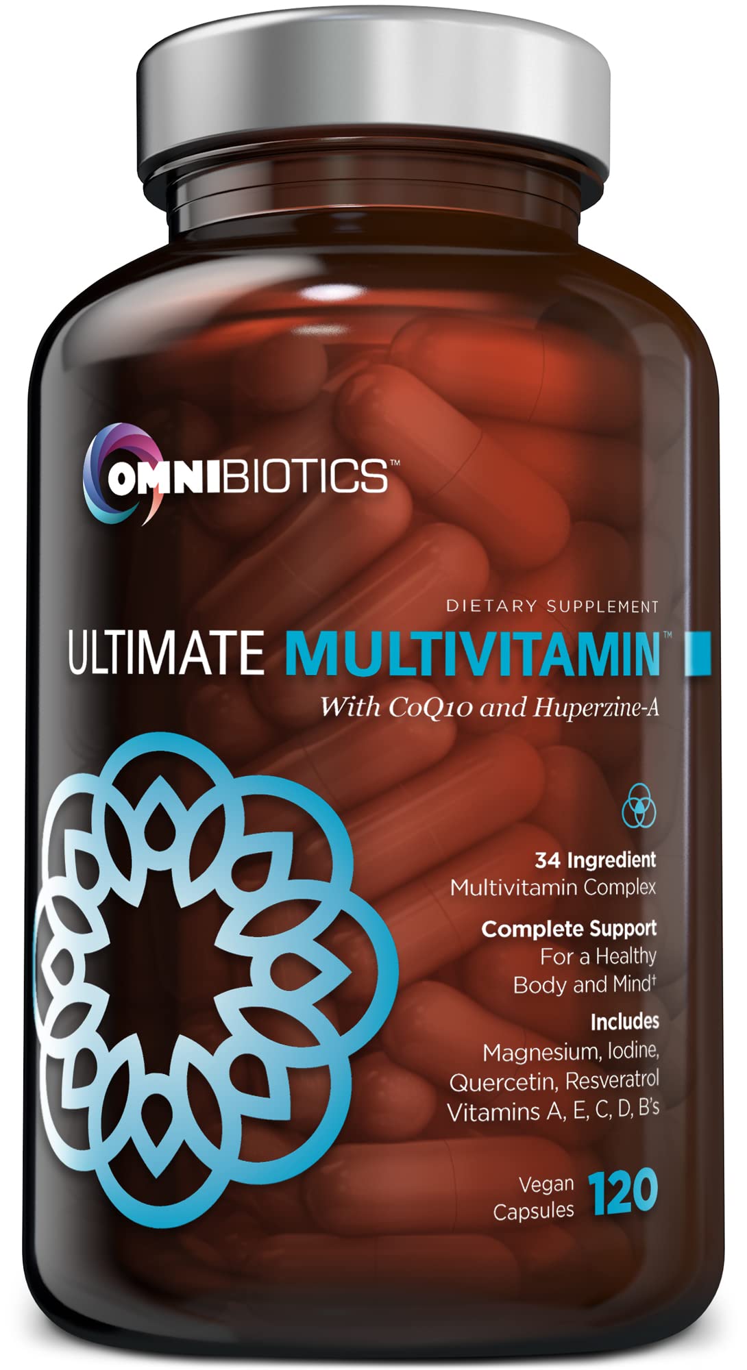 OmniBiotics Ultimate Daily Multivitamin for Women & Men – 34 Essential Ingredients Including Vitamin A, C, D, E, B6, B12, Biotin, Zinc – 120 Vegan Capsules OmniBiotics uk supplements