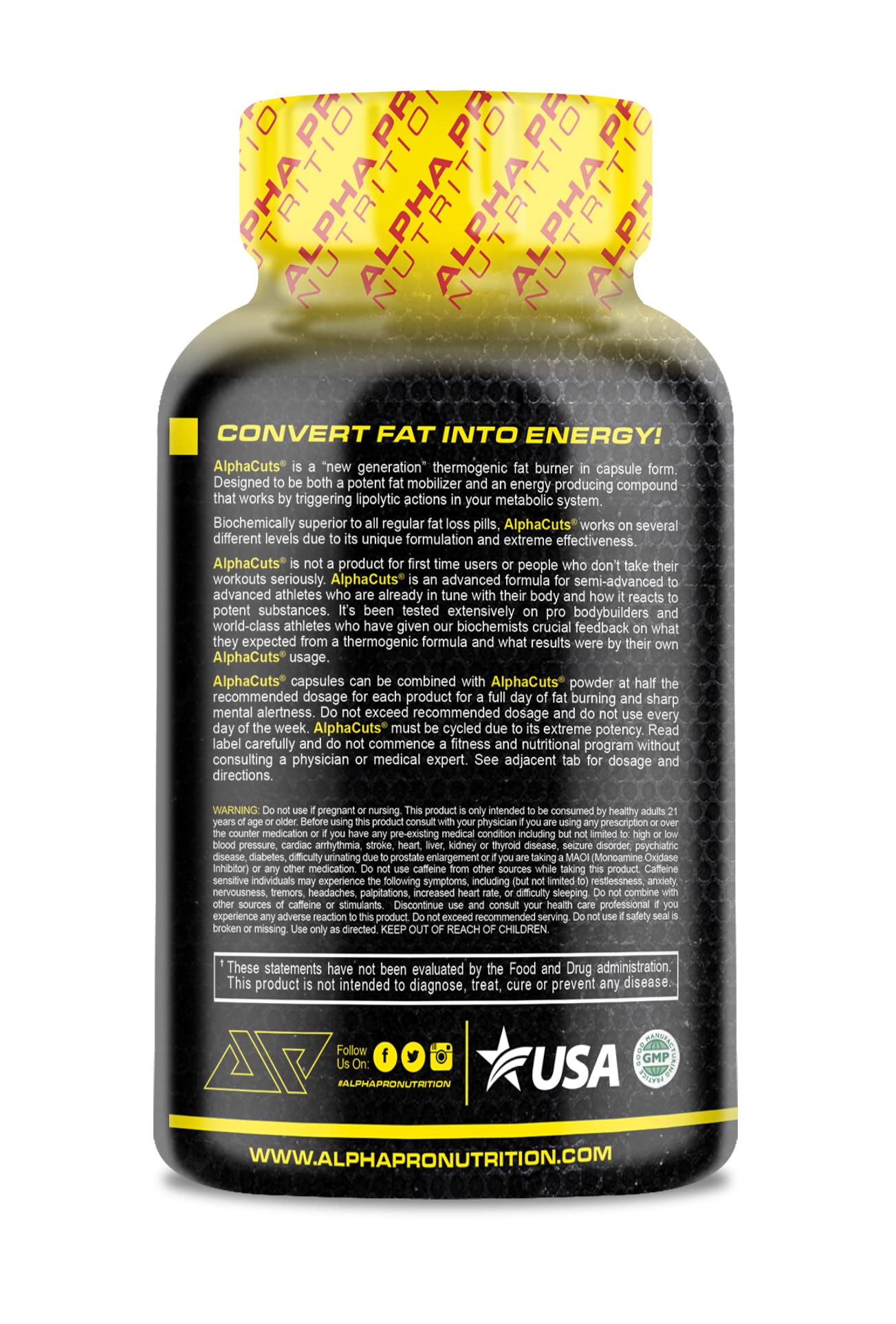 ALPHA CUTS Capsules Fat Burner Thermogenic Men Women Pre Cardio Workout Weight Loss ALPHA CUTS uk supplements
