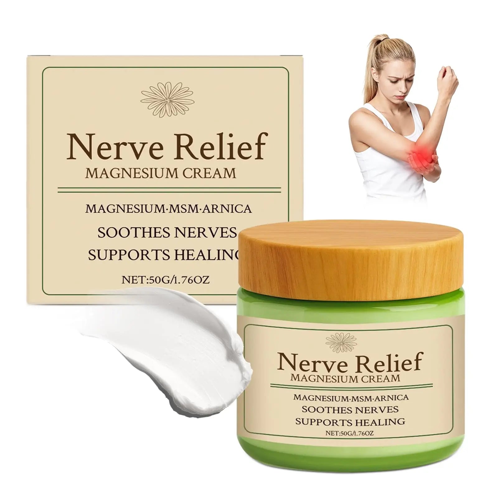 Vincofoo Nerve Relief Magnesium Cream with MSM & Arnica, Soothes Nerves & Daily Soothing Support Vincofoo uk supplements
