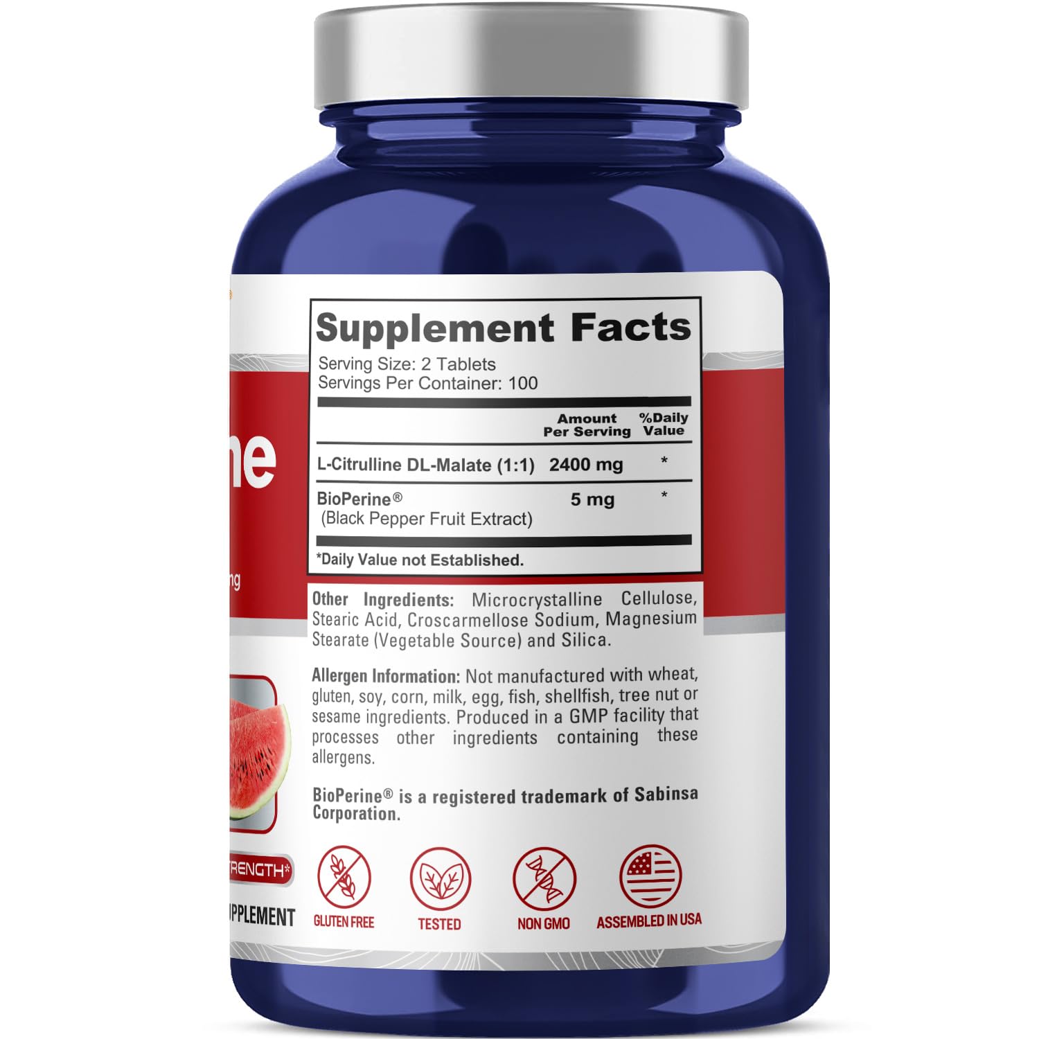 NusaPure L-Citrulline 2,400mg 200 Vegetarian Tablets (Non-GMO, Gluten Free) NusaPure uk supplements