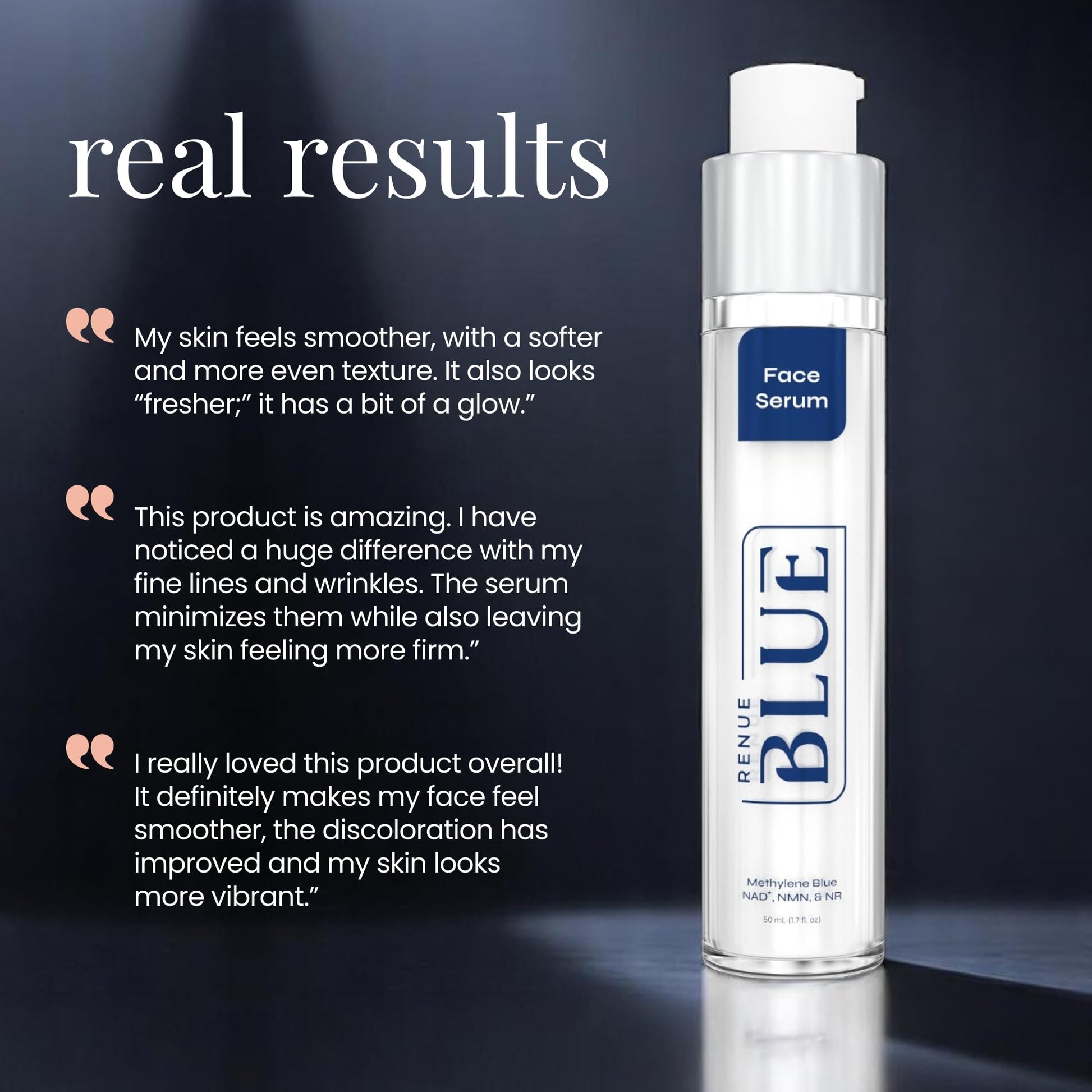 Renue Blue Methylene Blue Face Serum - Liposomal NAD+ Complex and Nutrients for Skin Rejuvenation, Deep Hydration, and Anti-Aging Support Renue By Science uk supplements