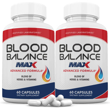 Justified Laboratories (2 Pack Blood Balance Max 1295MG Formula Supplement Pills Justified Laboratories uk supplements