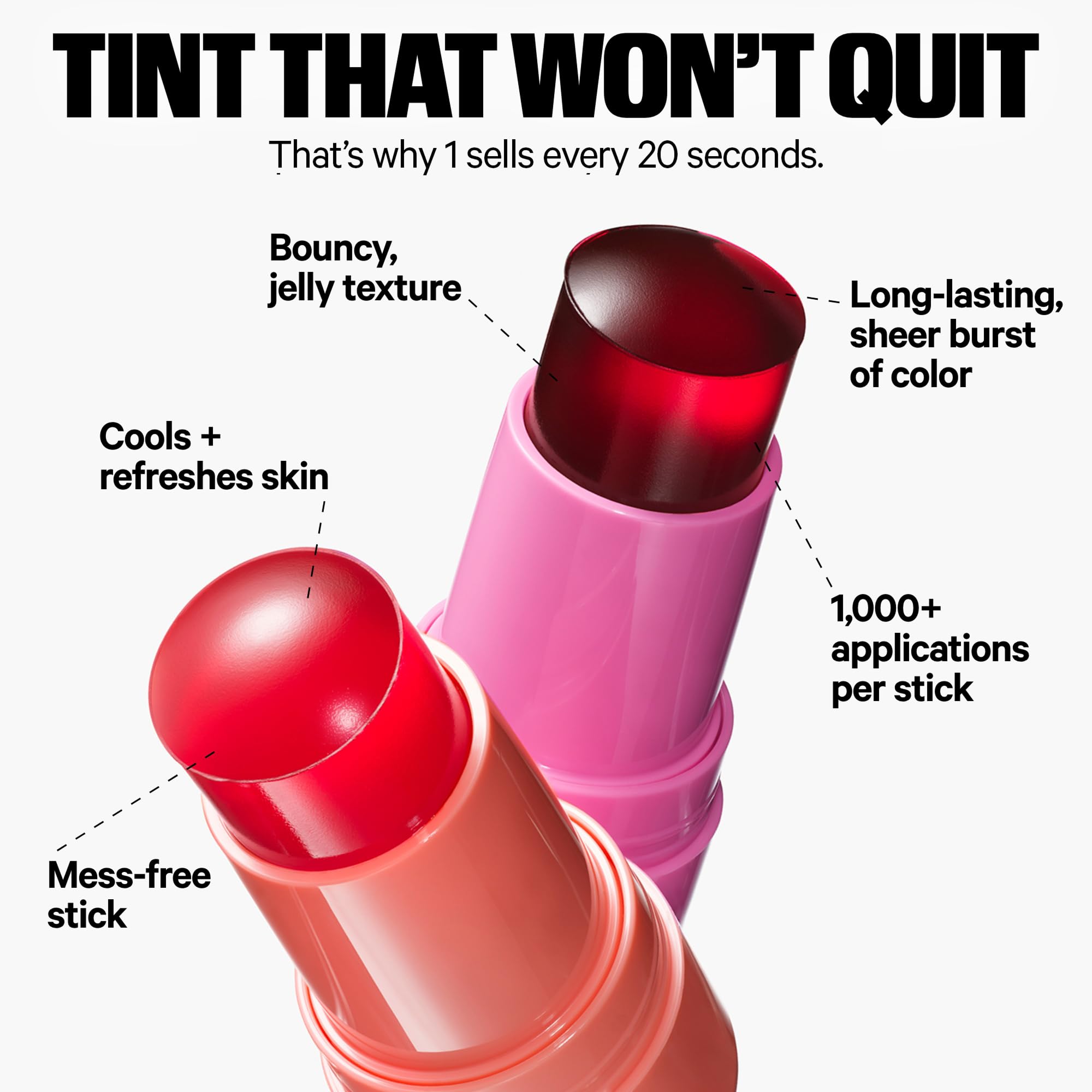 Milk Makeup Cooling Water Jelly Tint – Long-Lasting Sheer Lip + Cheek Stain with Firming Vegan Collagen + Hydrating Aloe – Transfer Proof, Buildable Lip Tint + Blush – Chill (Red), 0.17 oz Milk Makeup uk supplements