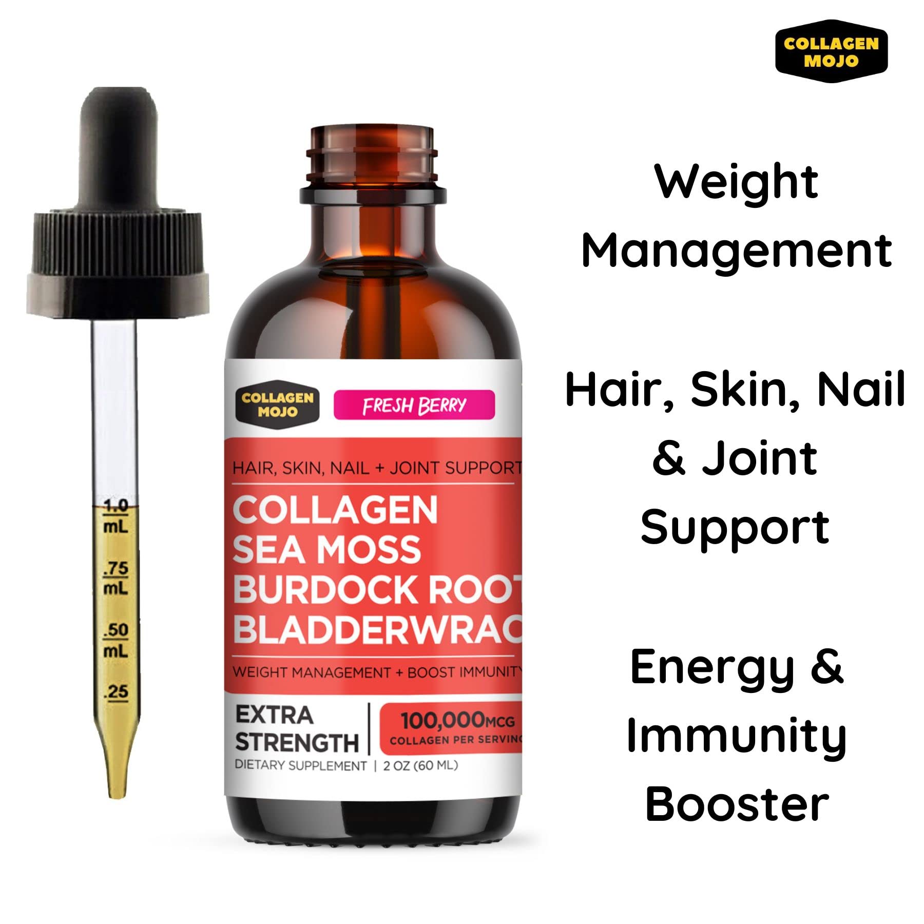 Collagen Mojo Liquid Collagen Peptides with Sea Moss, Burdock Root & Bladderwrack Collagen Mojo uk supplements