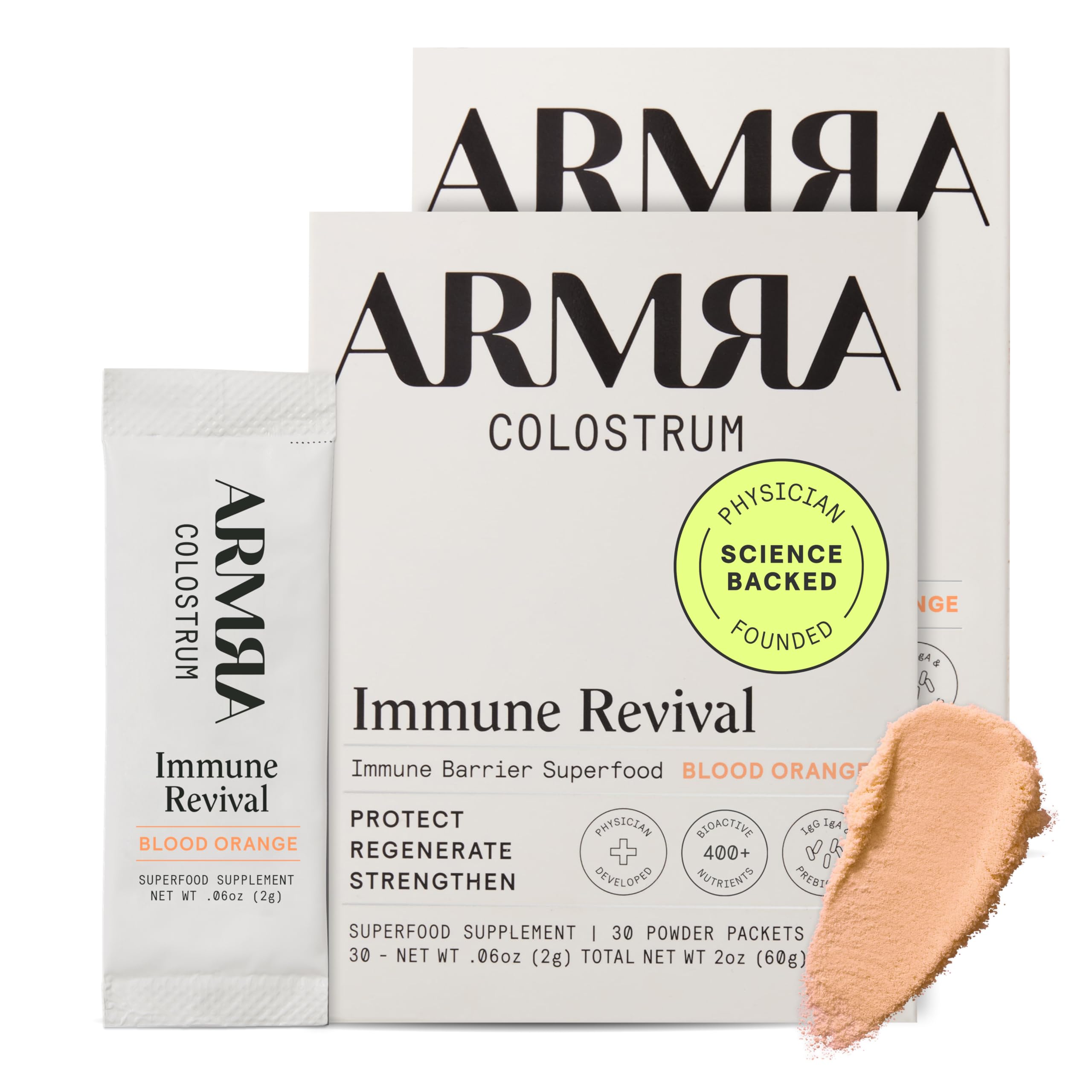 ARMRA Colostrum Powder | Blood Orange | Gut Health & Bloating | Skin & Hair | Immunity | Keto, Gluten & Fat-Free | 60 Servings ARMRA uk supplements