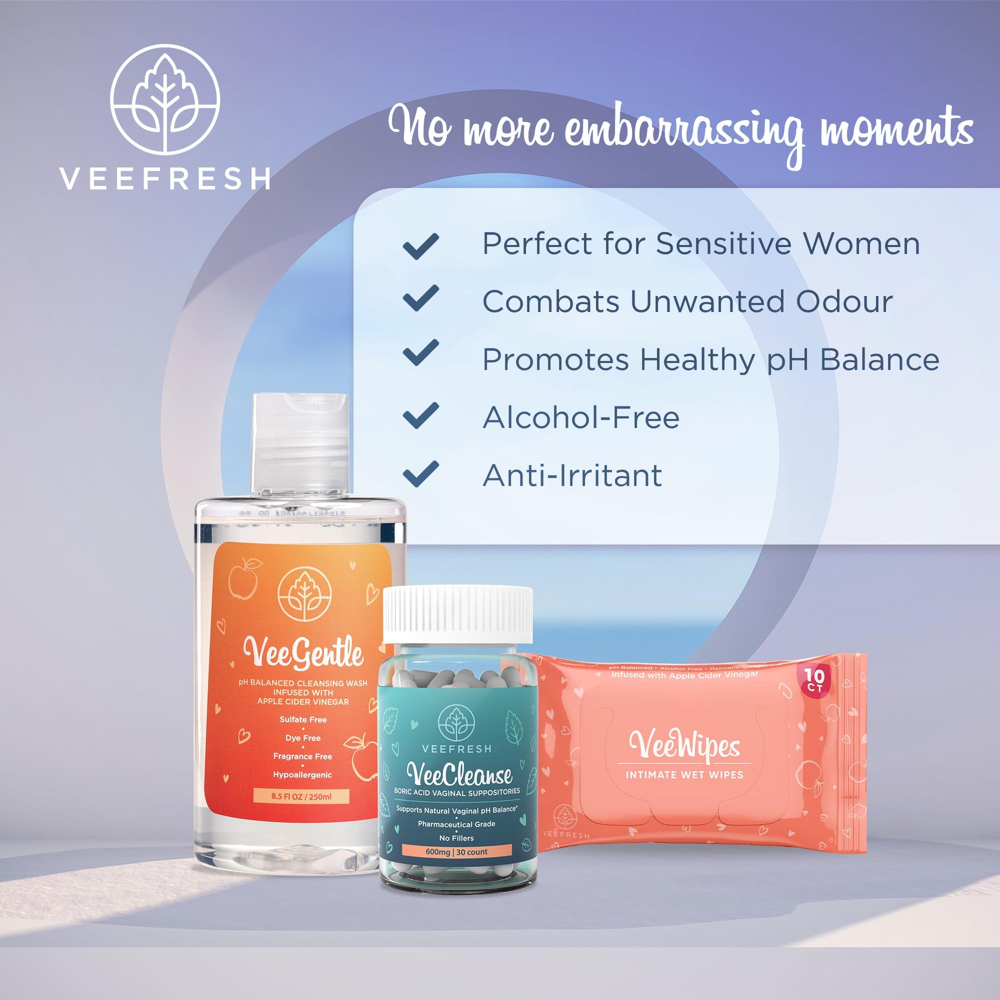 VeeFresh VeePower Bundle - A Convenient Feminine Care Bundle for Any-Time Freshness & Odor Control VeeFresh uk supplements