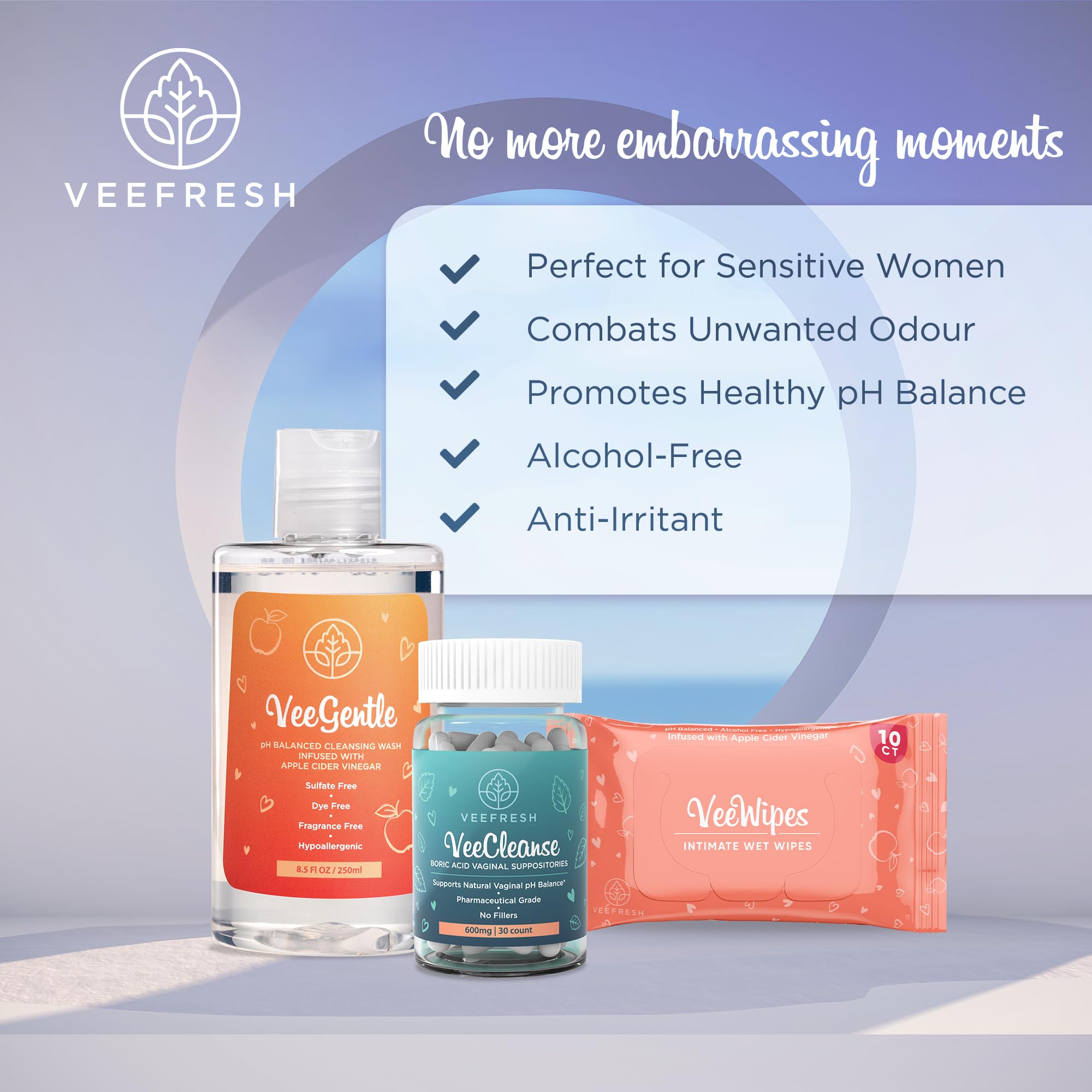 VeeFresh VeePower Bundle - A Convenient Feminine Care Bundle for Any-Time Freshness & Odor Control VeeFresh uk supplements