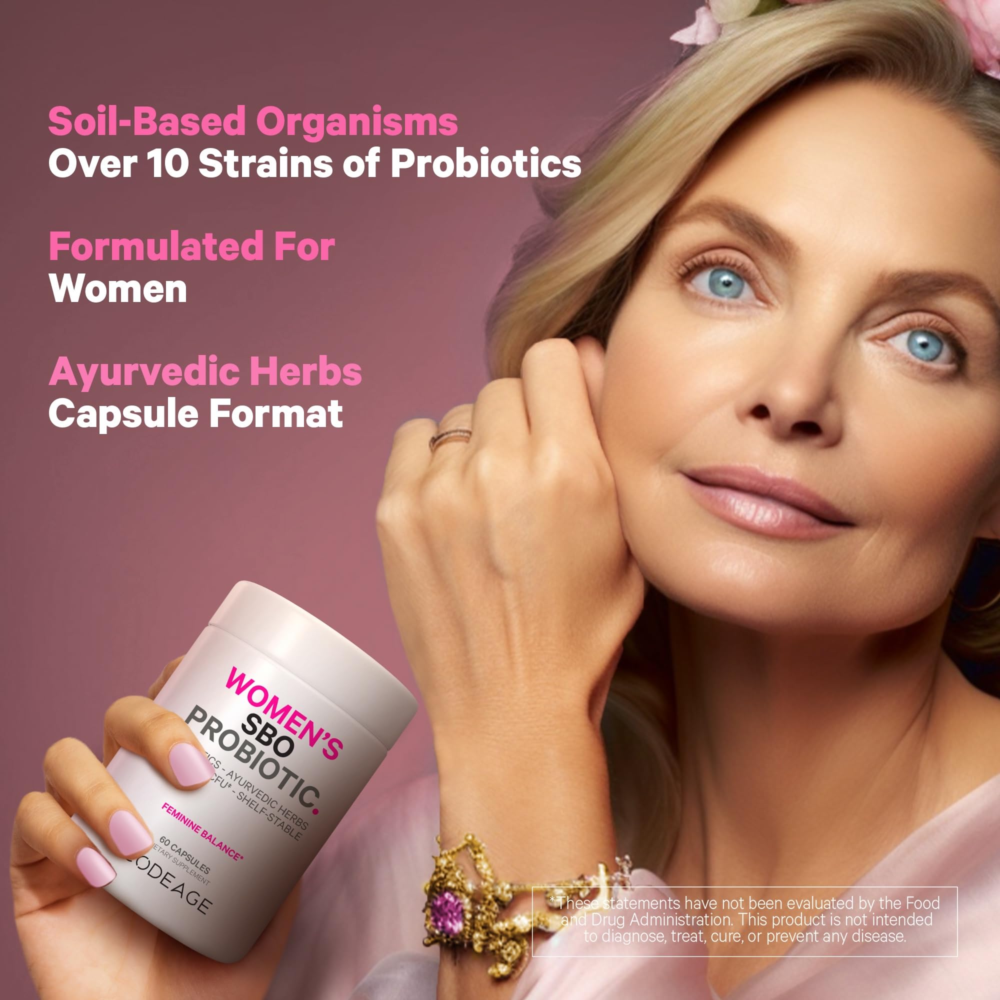 Codeage Women’s Probiotics Supplement - 50 Billion CFUs - SBO Probiotics & Prebiotics - Cranberries - Feminine Health - Fermented Botanical Blend, Whole Food Supplement - Vegan, Non-GMO - 60 Capsules Codeage uk supplements
