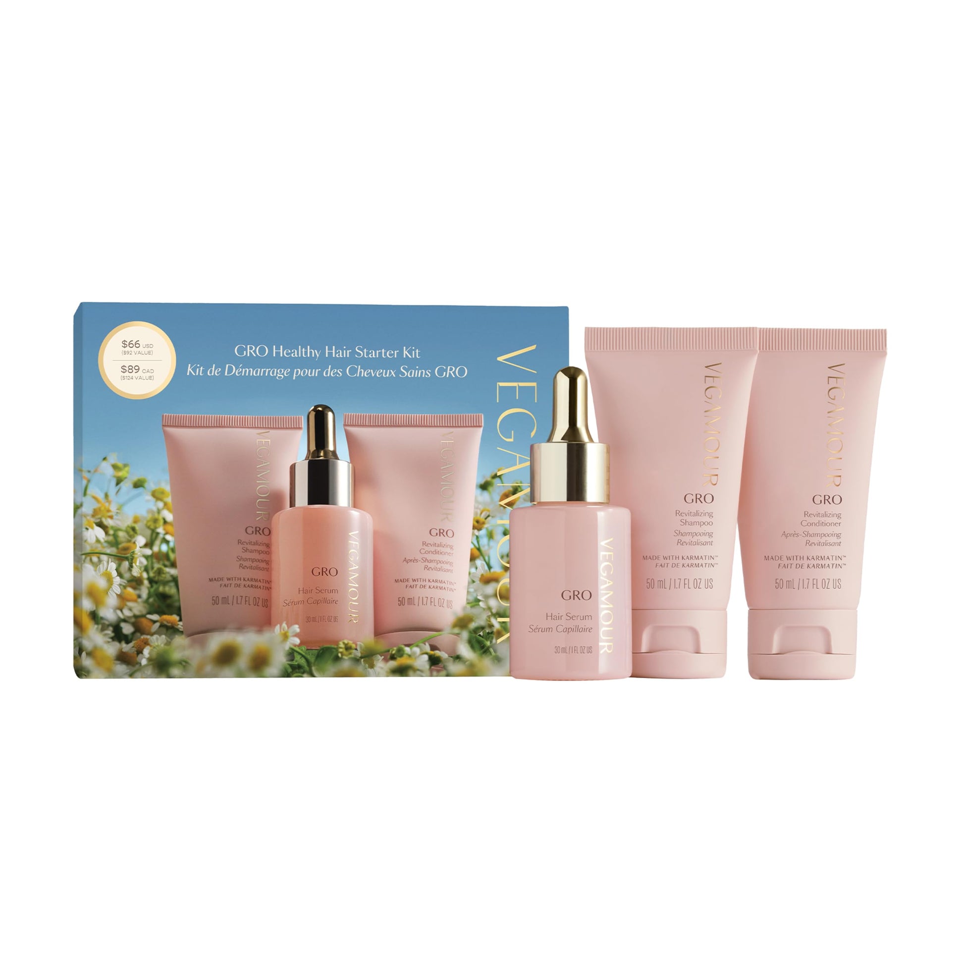VEGAMOUR GRO Healthy Hair Starter Kit | Full Size GRO Serum for Thinning & Shedding plus Travel Size Shampoo and Conditioner with Vegan Keratin to Support Thicker, Fuller Looking Locks | $92 Value VEGAMOUR uk supplements