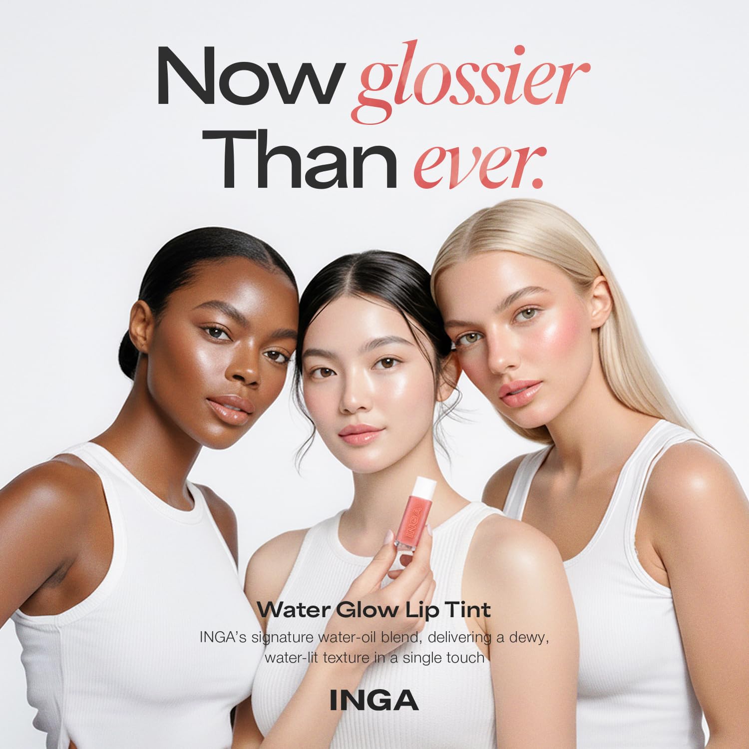 INGA Water Glow Lip Tint | Hydrating, Glossy Korean Lip Tint with Sheer Color & Glass-Like Shine | Long-Lasting, Non-Sticky Korean Lip Stain (RICH SALMON) INGA uk supplements