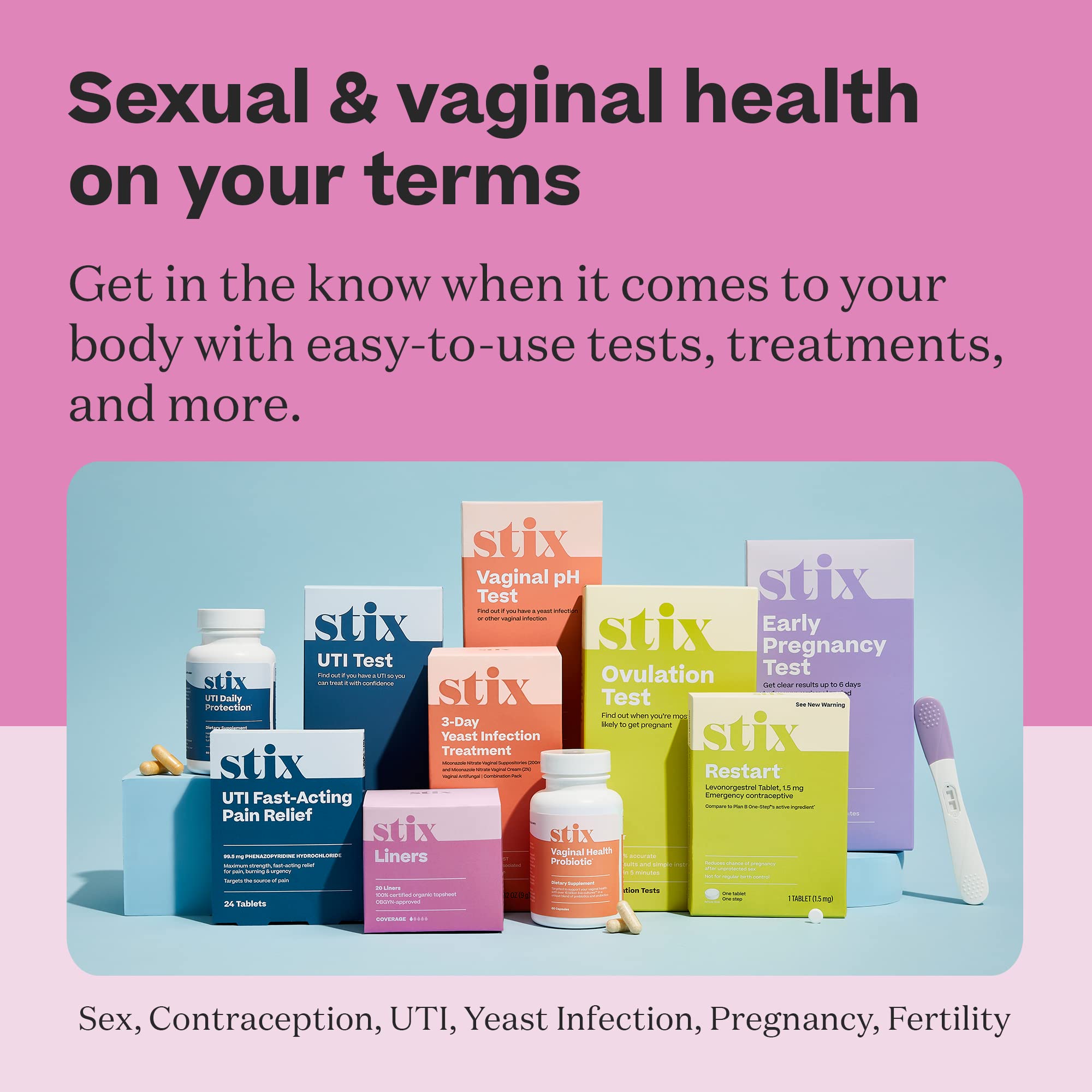 Stix Vaginal Health Probiotic & 3-Day Yeast Infection Treatment - Maintain pH Balance, Vaginal Microbiome Get Stix uk supplements
