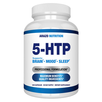 5-HTP 200 MG Per Serving Plus Calcium for Mood, Sleep – Supports Calm and Relaxed Mood – 99% High Purity – 120 Capsules – Arazo Nutrition Arazo Nutrition uk supplements