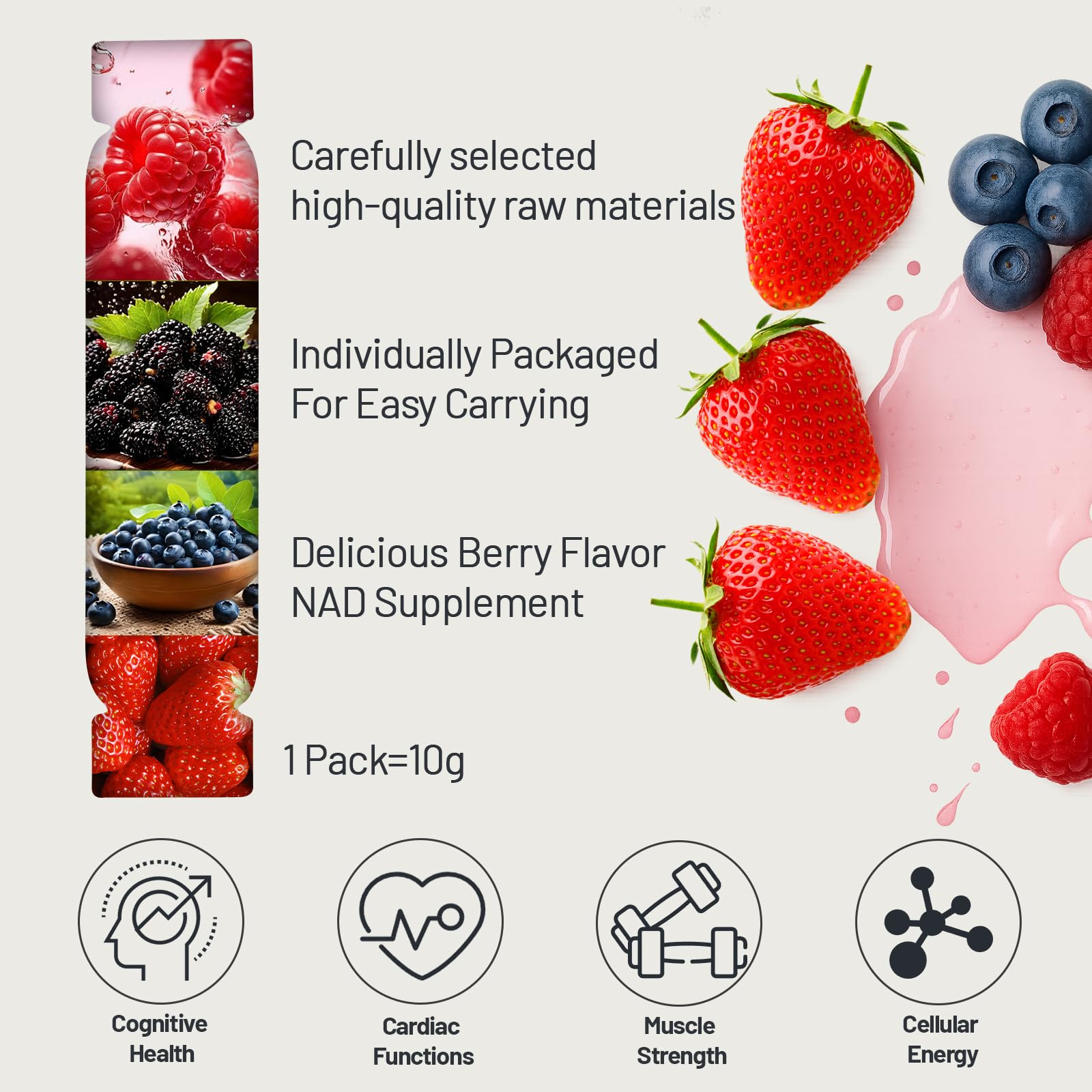 NAD Supplement 1000mg with Resveratrol Pure Organic Liquid Packets - Nicotinamide Riboside Supplements with PQQ - Liposomal NAD+ Berry Flavor Drink - Cellular Energy & Anti-Aging Support, 30 Packs YYURAURB uk supplements