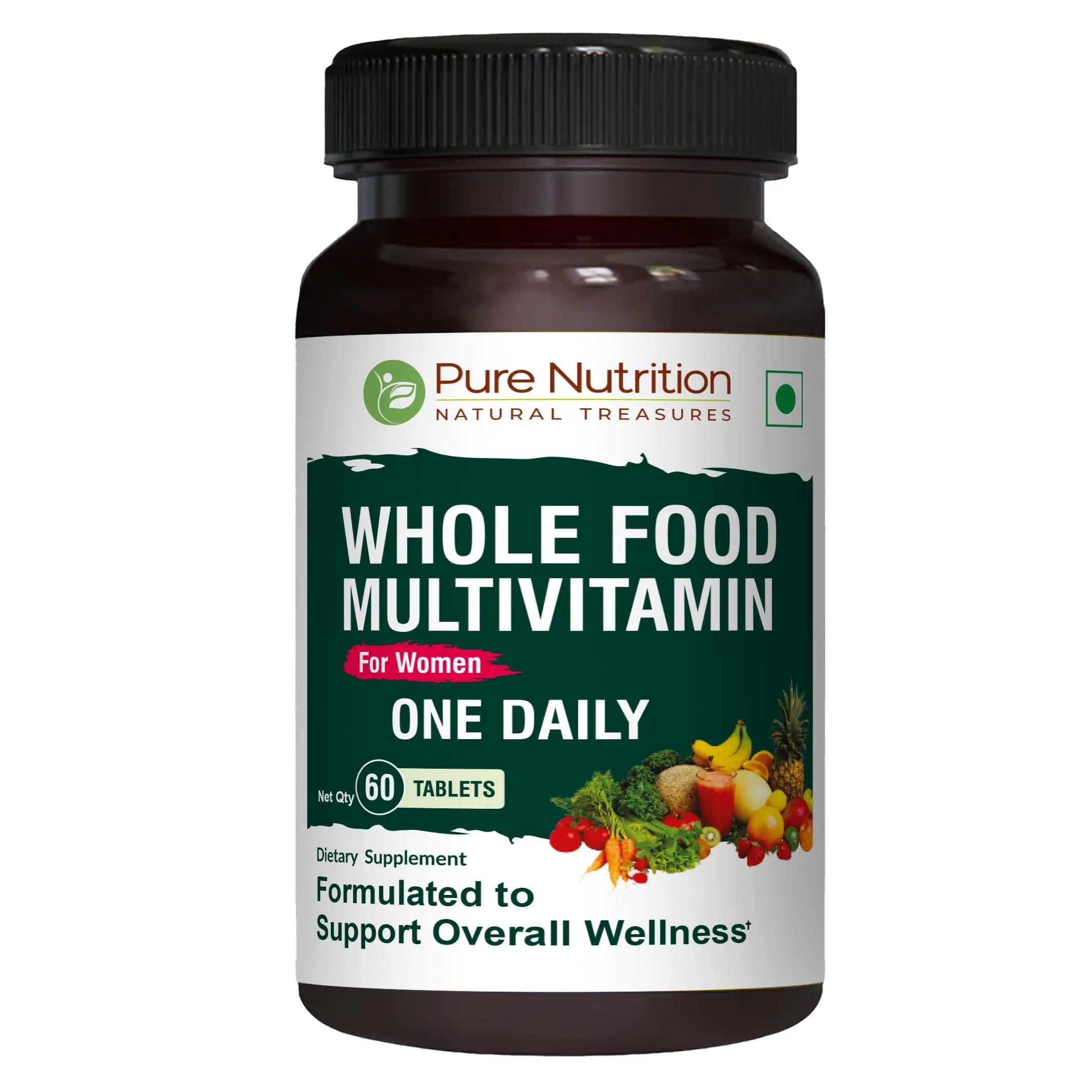 Pure Nutrition Whole Food Multivitamin for Women | 60 Tabs | One-A-Day | 100% RDA | 24 Natural Vitamins and Minerals | PURE NUTRITION NATURAL TREASURES uk supplements