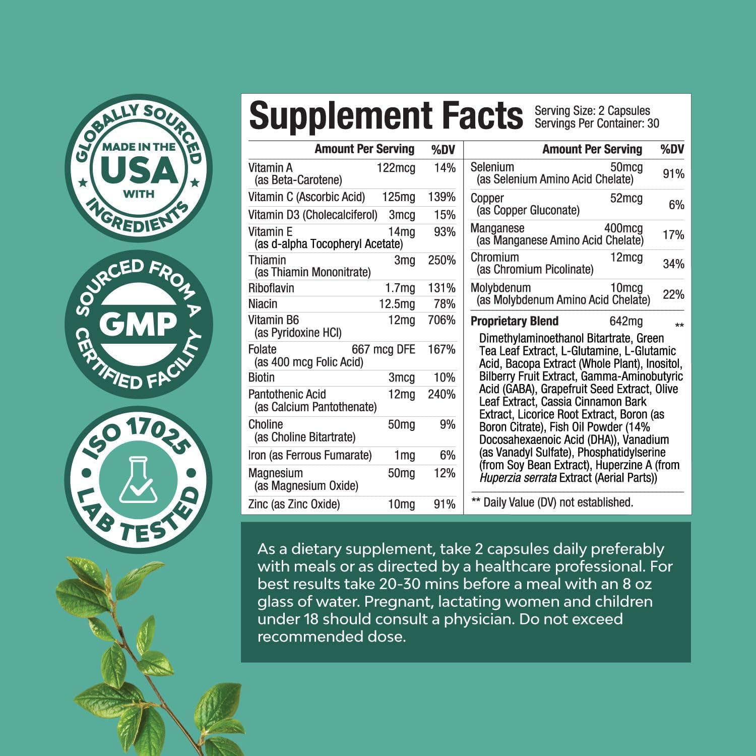 Advanced Brain Supplement for Memory and Focus - Nootropics Brain Support Supplement with Memory and Focus Vitamins for Adults of All Ages - for Brain Fog Clarity Energy and Recall - 60 Count Natures Craft uk supplements