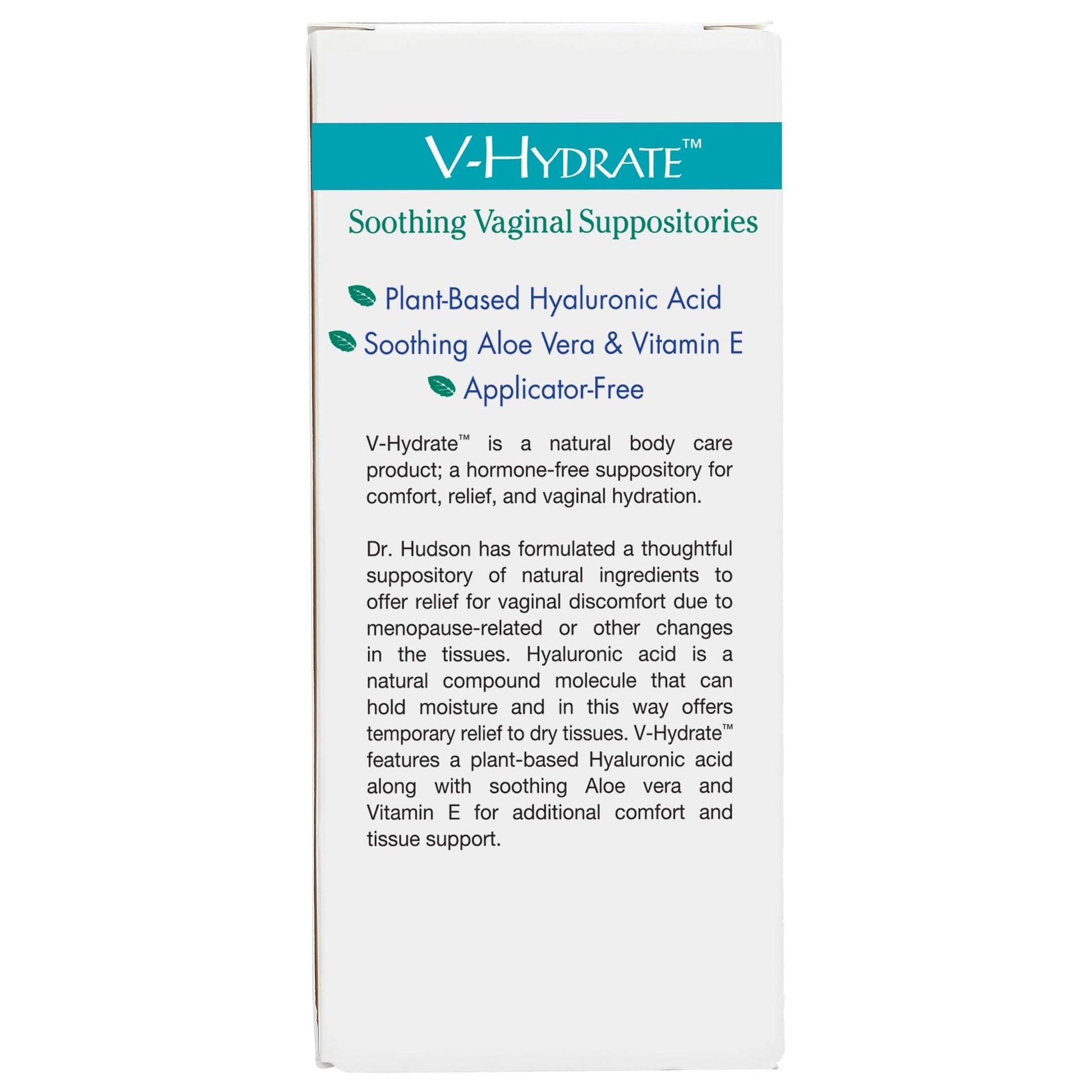 Vitanica V-Hydrate, Hyaluronic Acid Vaginal Suppositories for Comfort and Vaginal Hydration with Aloe Vera and Vitamin E, Hormone-Free & Drug-Free, Vegan, 2 Month Supply, 24 Count Vitanica uk supplements
