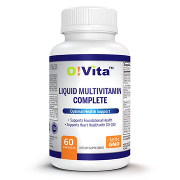O!VITA Liquid Multivitamin Complete, with a Full Spectrum of Vitamins and Minerals, Plus 42 Fruits and Vegetable Proprietary Blend, Easy Absorption (60 Vegan Liquid Filled Capsules) O!VITA uk supplements