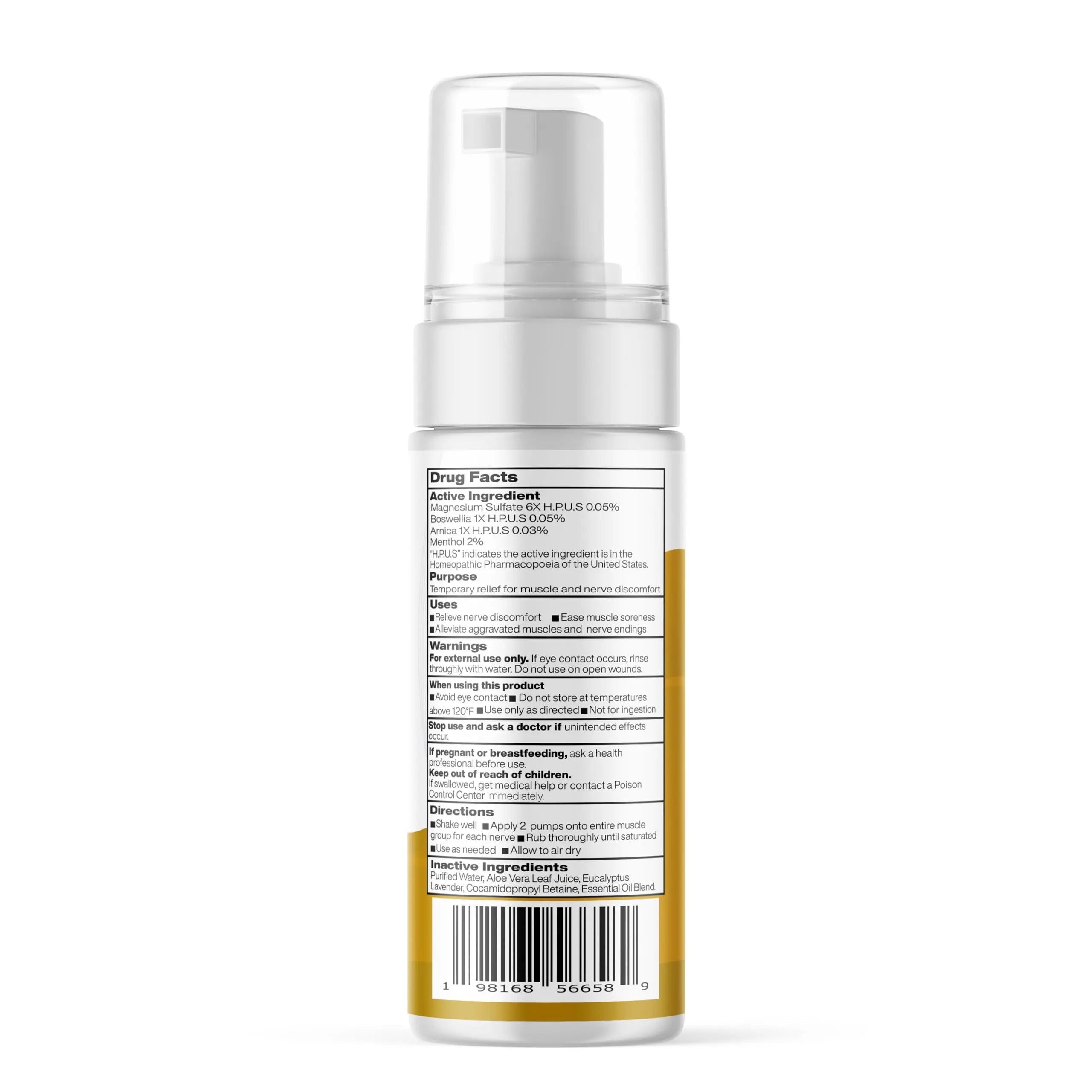 Seagenix Nerve Relief Muscle Foam - Nerve Spray Magnesium - Arnica - Boswellia - Menthol Formula - Nerve and Muscle Relief – Fast-Acting with Magnesium Sulfate - 150 ml - 1 Count Seagenix uk supplements