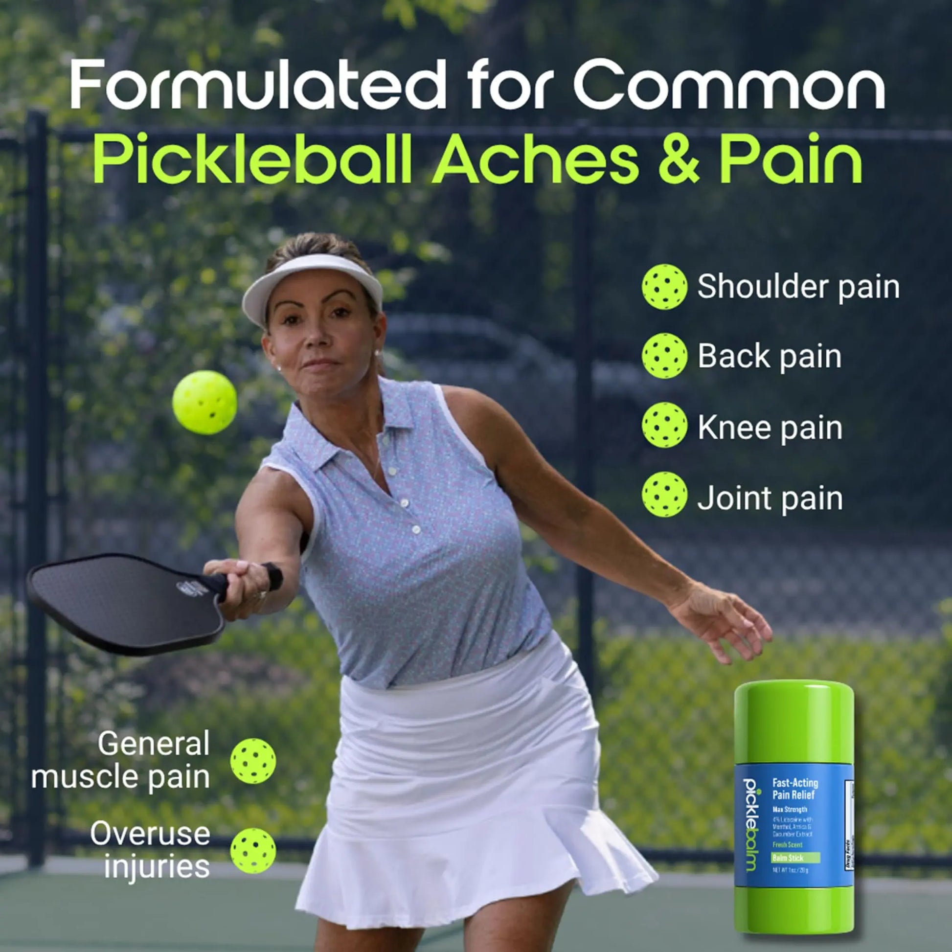 PickleBalm Pickleball In-Game Muscle Pain Relief Balm Stick with 4% Lidocaine, Arnica, Menthol, Cucumber Seed Extract for Shoulders, Knees, Wrists, and More, 1oz Stick PickleBalm uk supplements