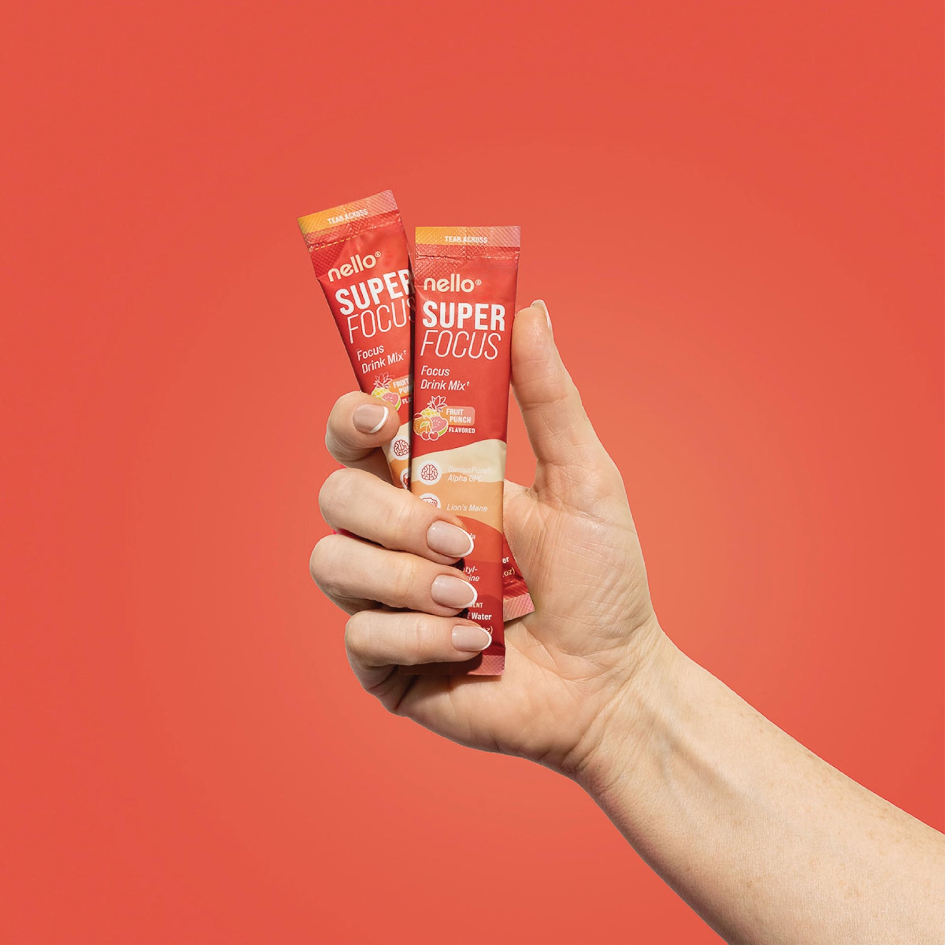 Nello Superfocus Focus Drink Mix – Fruit Punch Flavor – Alpha GPC, Lion’s Mane, Rhodiola & N-Acetyl L-Tyrosine – Sugar-Free, On-the-Go Packets – 20 Servings Nello uk supplements
