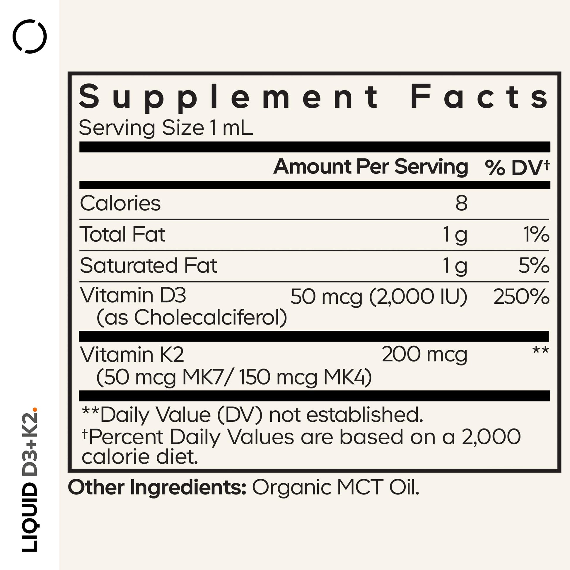 Codeage Liquid D3+K2 Vitamins USDA Organic - Vitamin D3 2000 IU, Vitamin K2 (MK4 & MK7) Liquid Drops - Immune Support - Unflavored - Organic MCT Oil - Non-GMO - 1 fl oz Codeage uk supplements