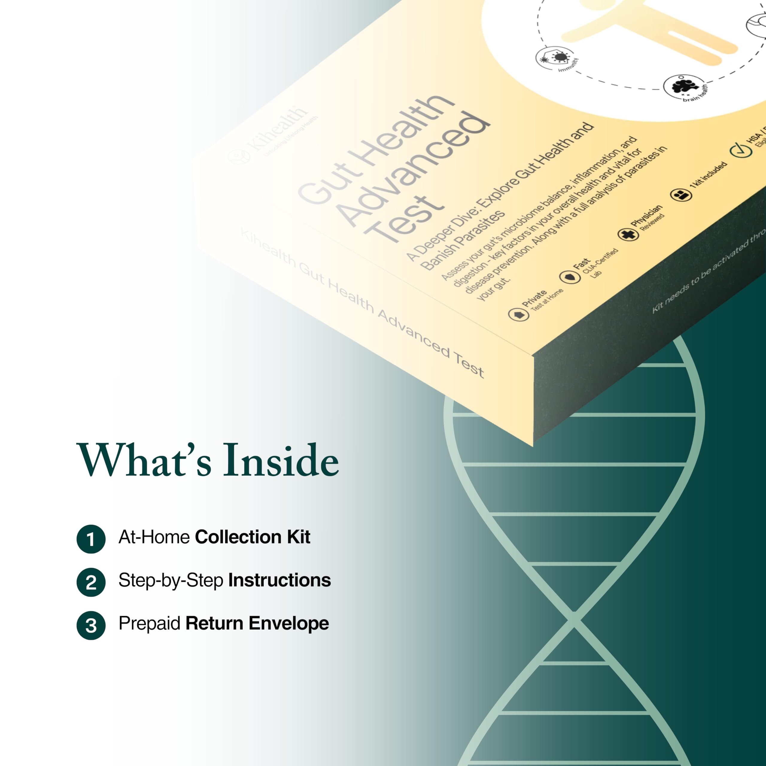 KiHealth – Gut Health Advanced Test – Comprehensive Stool Test for Microbiome, Digestion, & Inflammation – at-Home Kit Kihealth uk supplements