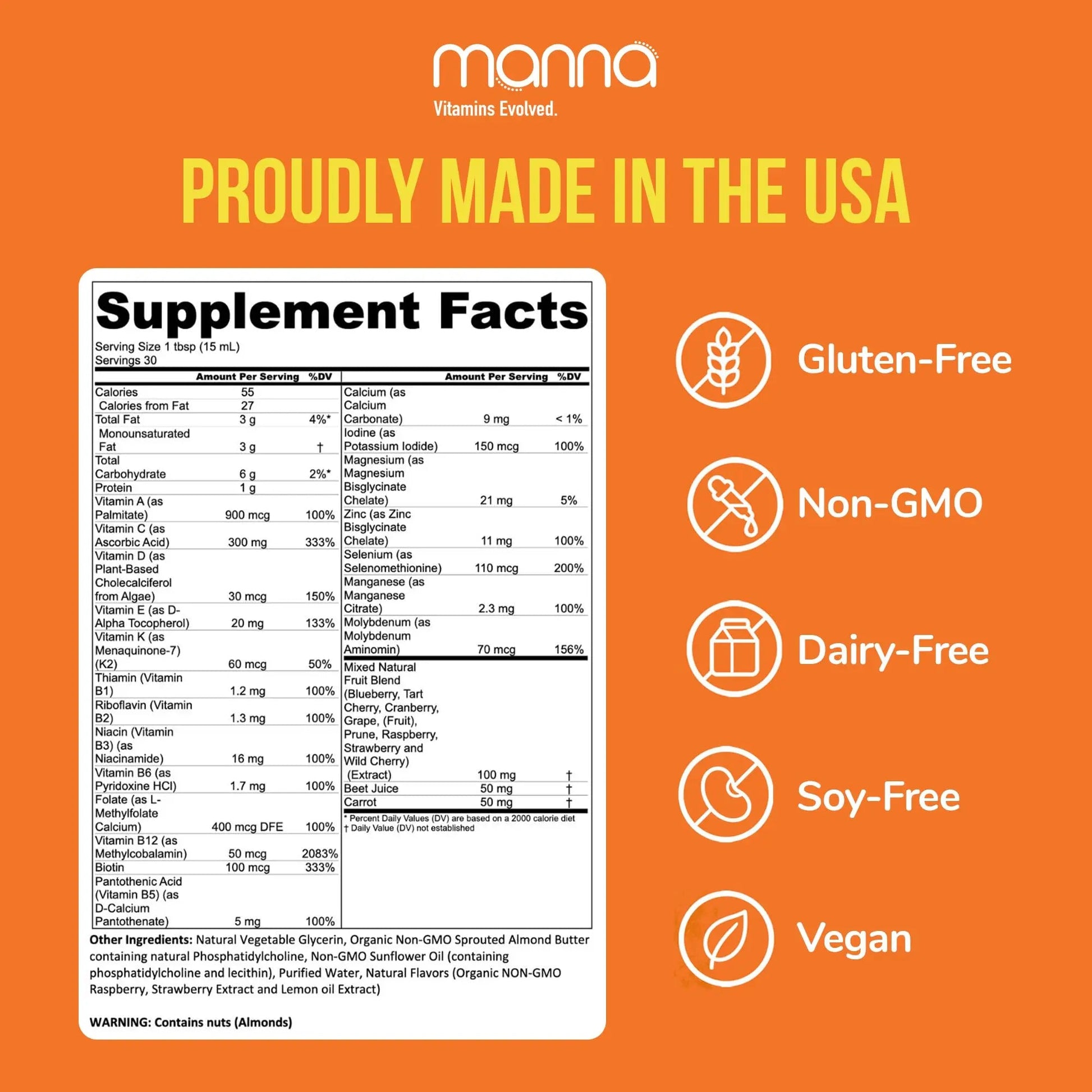 Manna Vitamins Evolved Liposomal Multivitamin - Daily Multivitamin Provides 20 Vitamins and Minerals - Multivitamins for Men and Women Manna Vitamins Evolved uk supplements