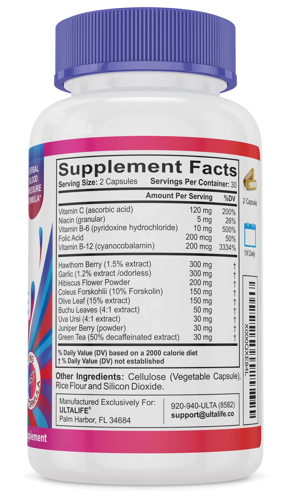 ULTALIFE Blood Pressure Supplements - Advanced Blood Pressure Supplement Complex ULTALIFE uk supplements