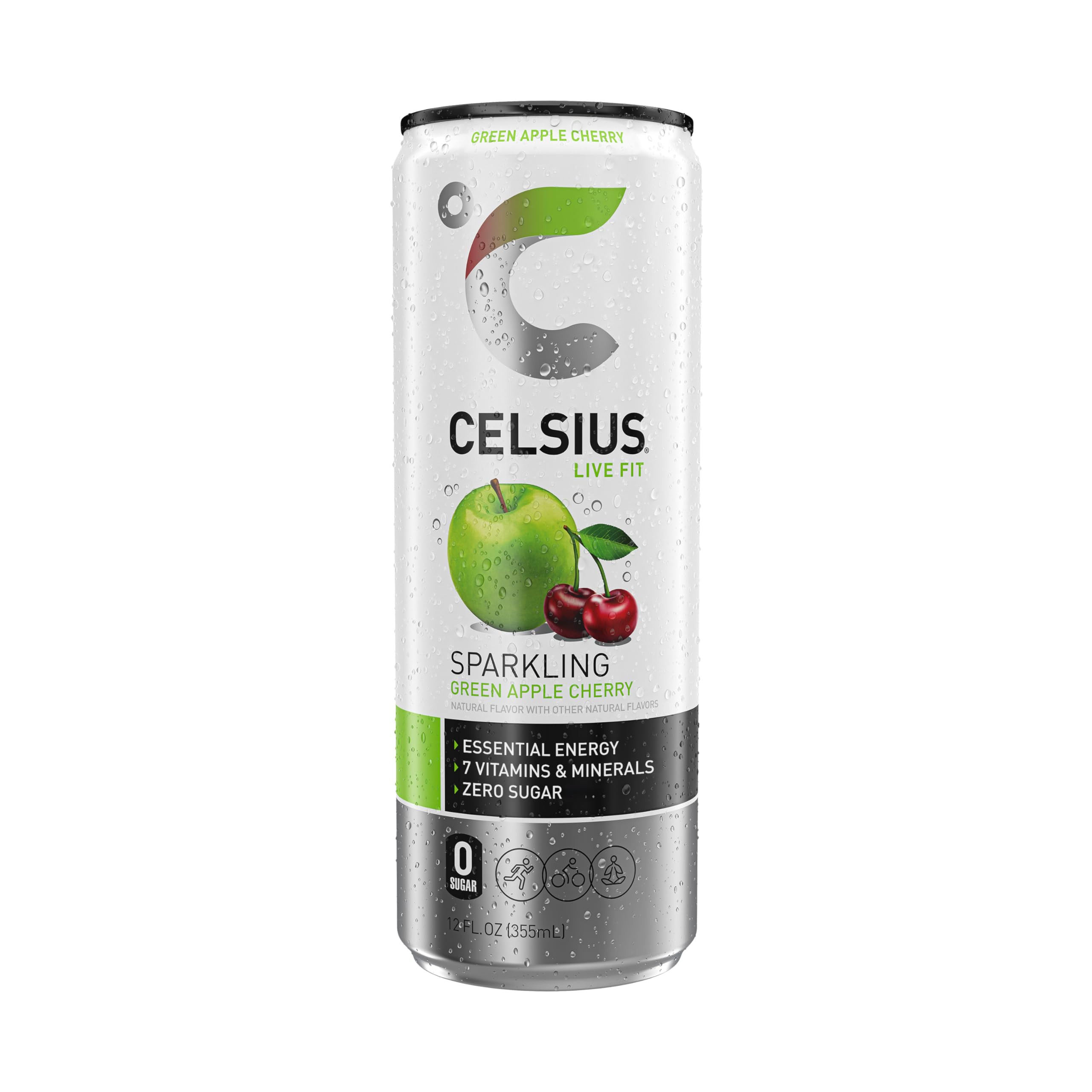 CELSIUS Sparkling Green Apple Cherry, Functional Essential Energy Drink, 12 Fl Oz CELSIUS uk supplements