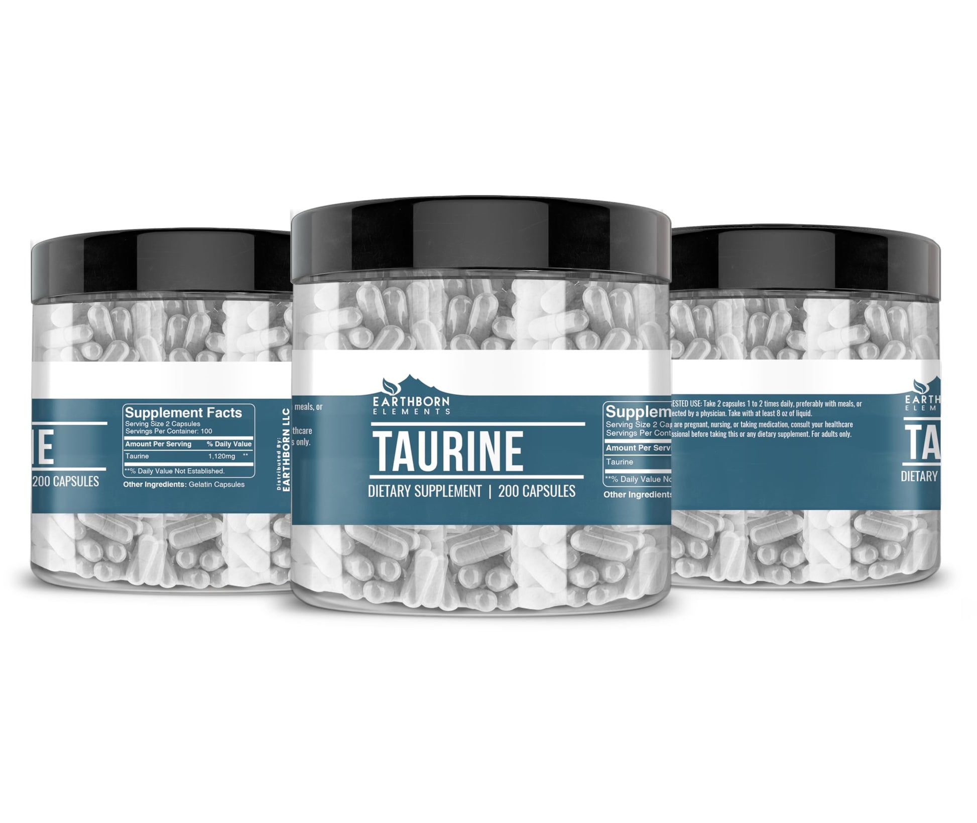 Earthborn Elements Taurine, 200 Capsules, Pure & Undiluted, No Additives Earthborn Elements uk supplements