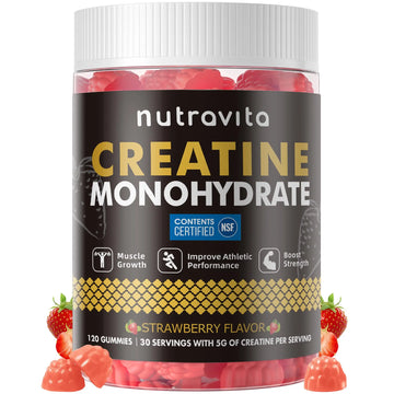 Nutravita NSF Certified Creatine Gummy - Creatine Monohydrate Gummies for Men & Women-5g of Creatine Monohydrate per Serving - Sugar Free, Nutravita uk supplements