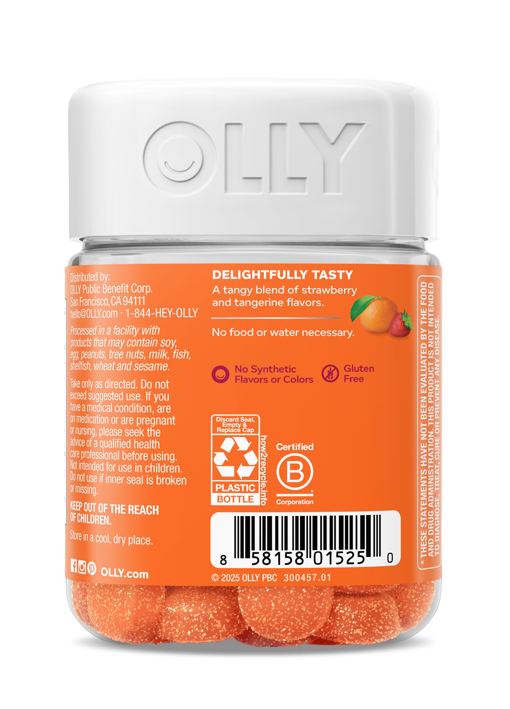 OLLY Laser Focus Gummy, Ginseng, Alpha GPC, B Vitamins, Berry Tangerine Flavor - 36 Count OLLY uk supplements
