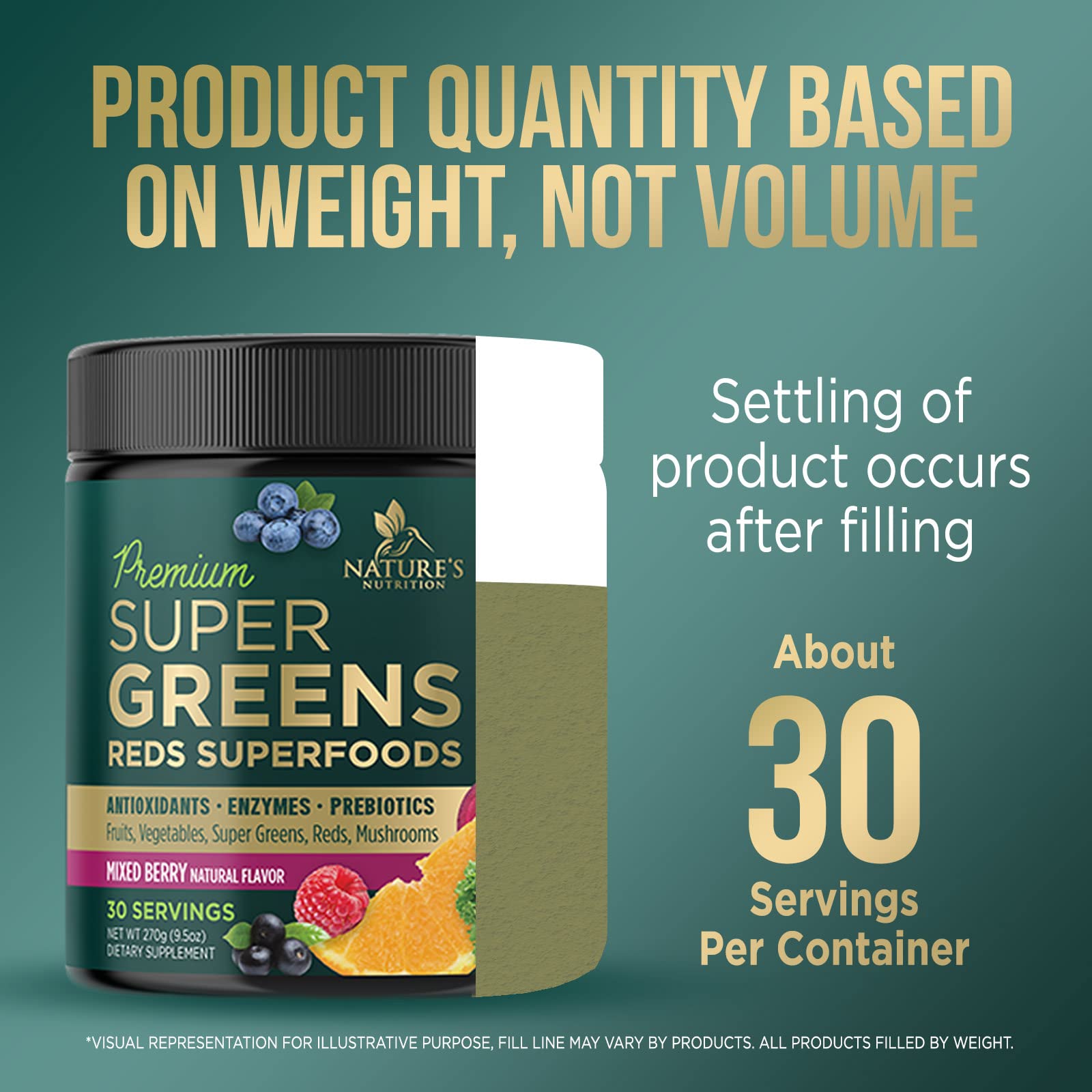 Greens Superfood Powder Supplement - Super Green Smoothie Mix Blend with Spirulina Nature's Nutrition uk supplements