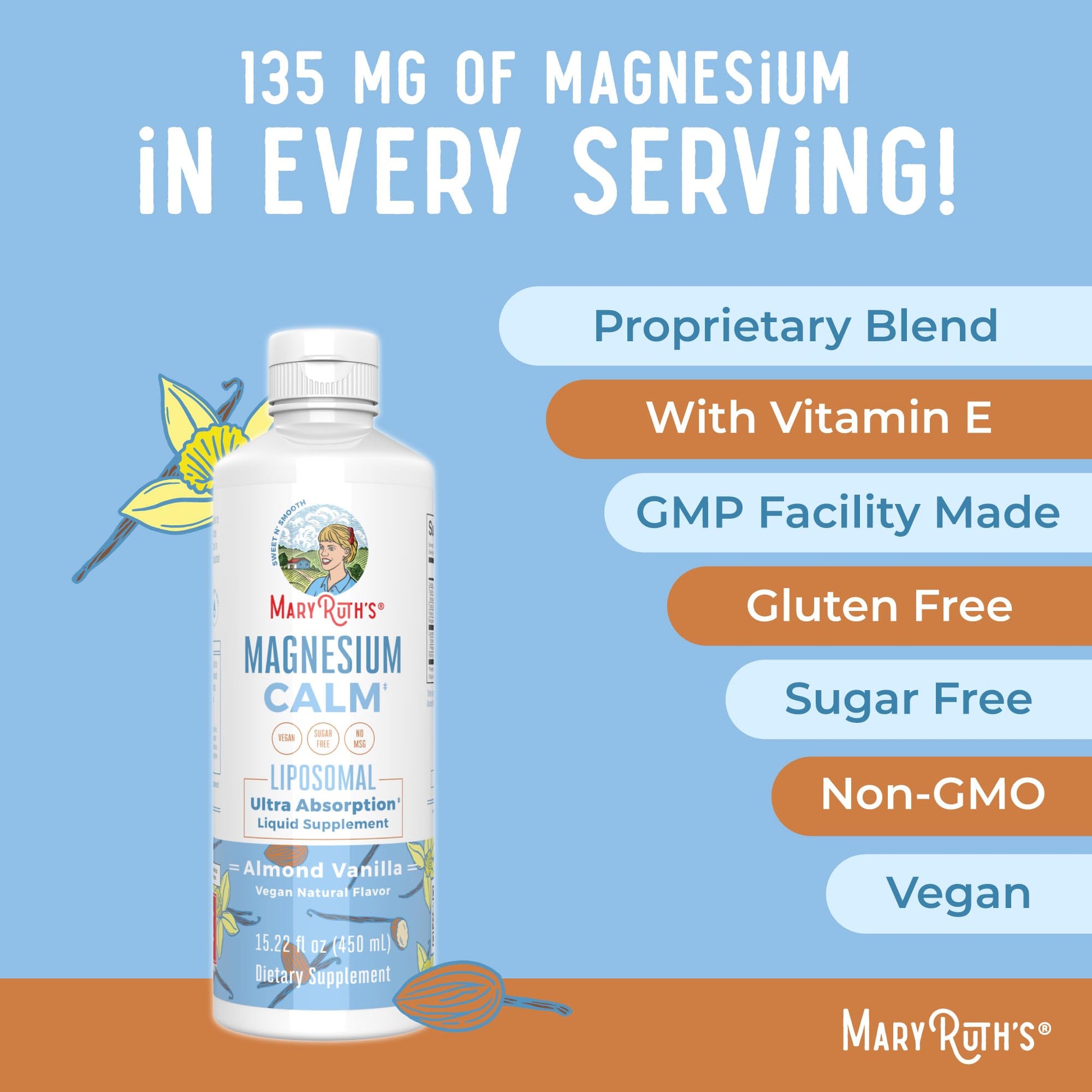 MaryRuth Organics Magnesium Liposomal| Magnesium Supplement | Magnesium Bisglycinate | Muscle & Bone Support | Mood Support Vitamin | Vegan | Non-GMO | Gluten Free | 15.22 Fl Oz | 30 Servings MARYRUTH'S uk supplements