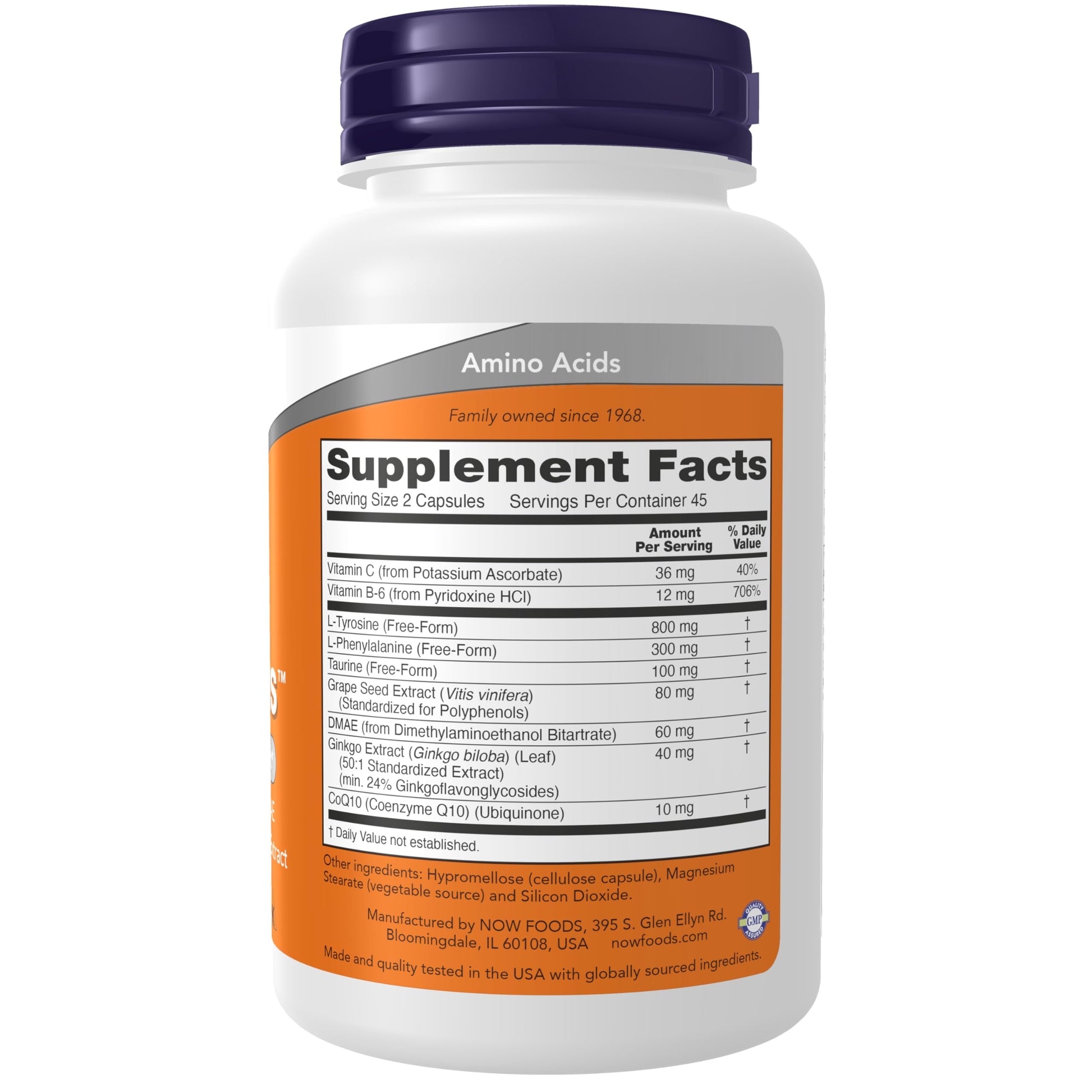 NOW Foods Supplements, True Focus™ with Amino Acids, Ginkgo, DMAE + CoQ10 and Grape Seed Extract , 90 Veg Capsules NOW Foods uk supplements