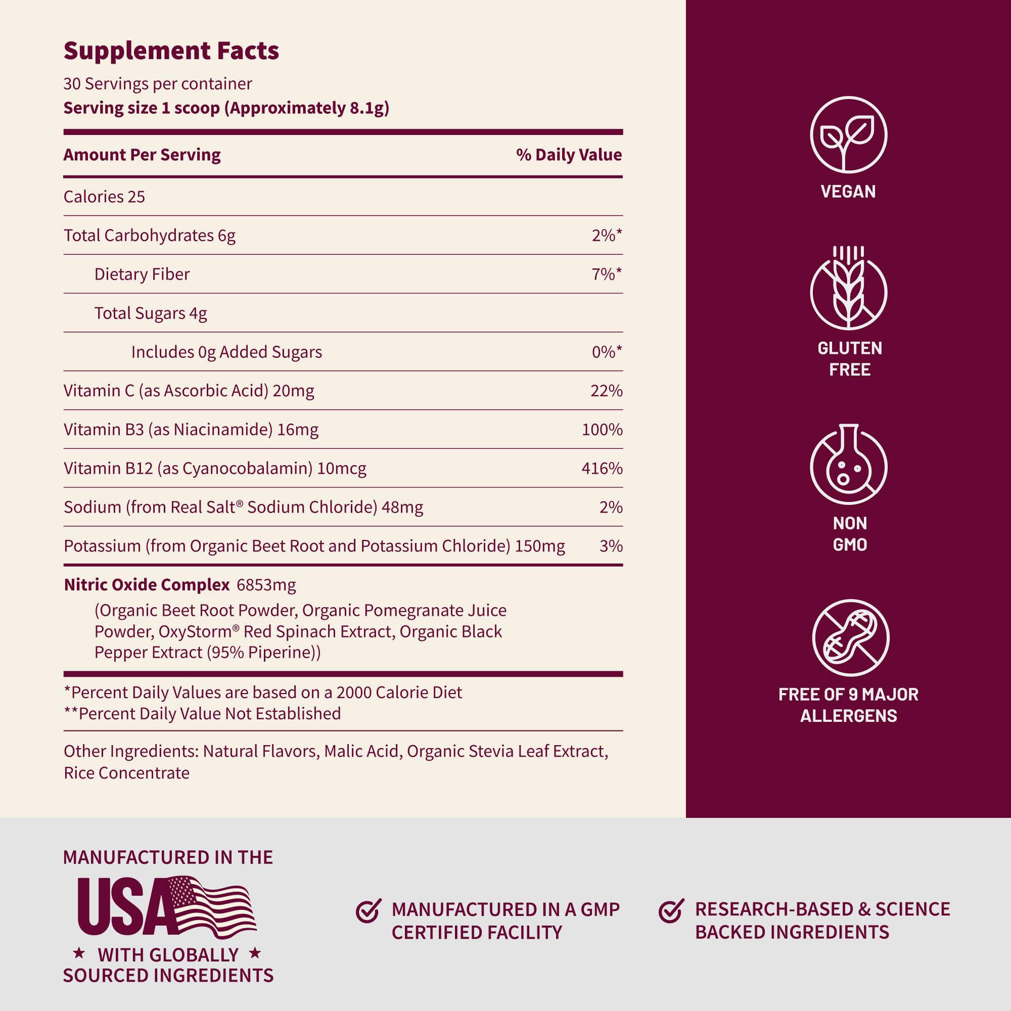 Snap Supplements Organic Beet Root Powder Nitric Oxide Supplement for Men & Women, Red Spinach & Pomegranate, Supports Healthy Energy & Blood Pressure Already in Normal Range, 30 Servings, Mixed Berry Snap Supplements uk supplements