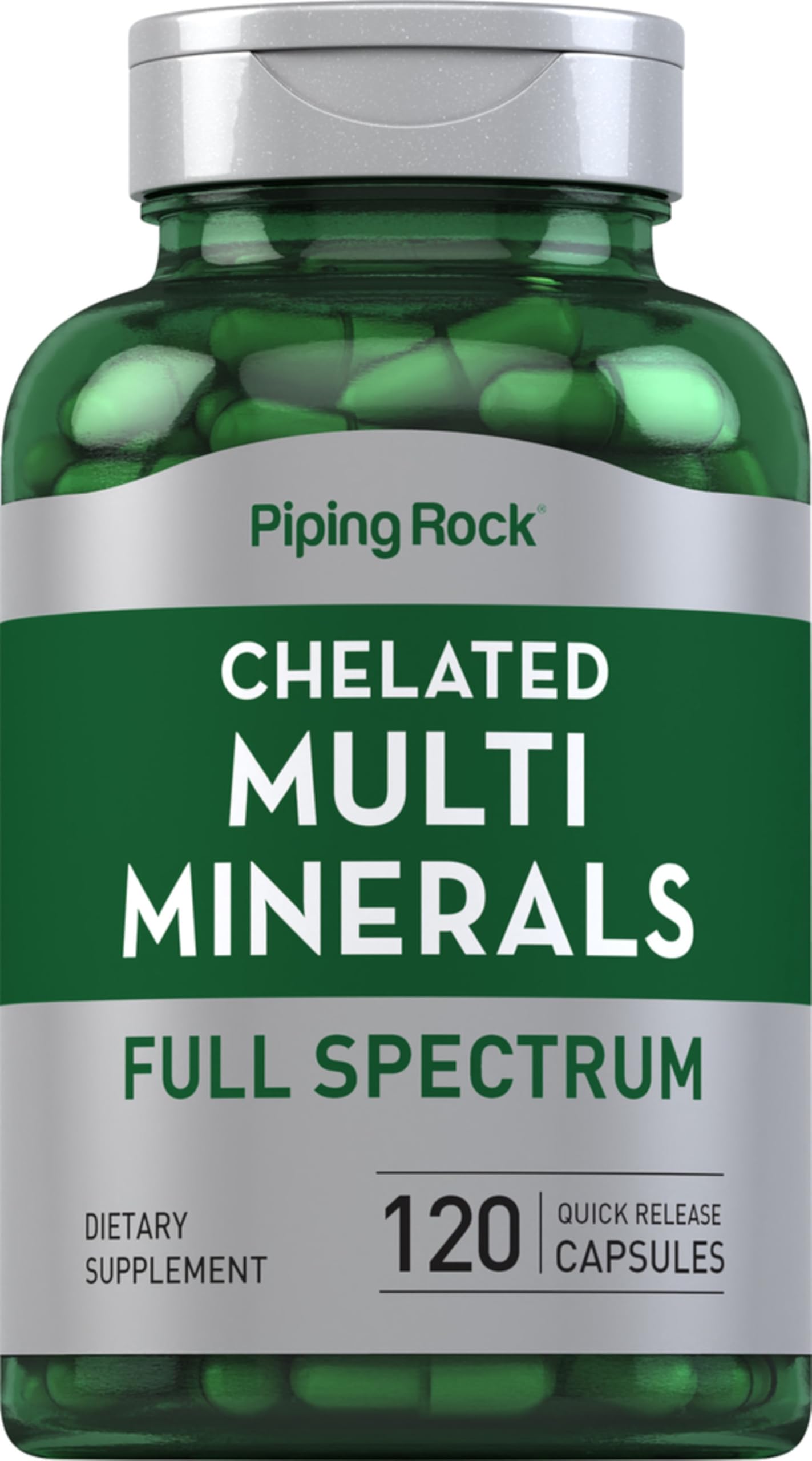 Piping Rock Mega Multi Mineral Chelated Supplement | 120 Capsules | for Men and Women | Iron Free | Non-GMO, Gluten Free Piping Rock uk supplements