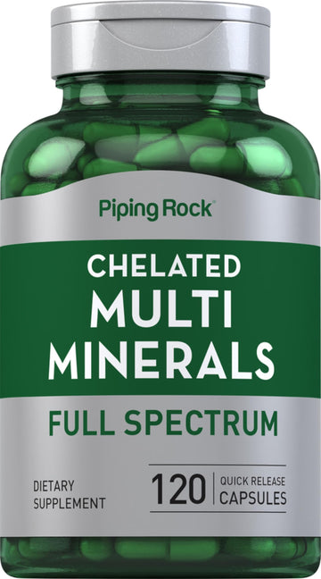Piping Rock Mega Multi Mineral Chelated Supplement | 120 Capsules | for Men and Women | Iron Free | Non-GMO, Gluten Free Piping Rock uk supplements